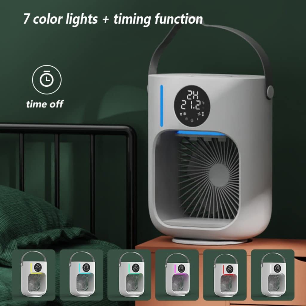 Grafken USB Mini Desktop Air Cooler - Portable Bedside & Office Fan with Humidifier, Water Cooling & Refrigeration for Home, Travel & Workspaces