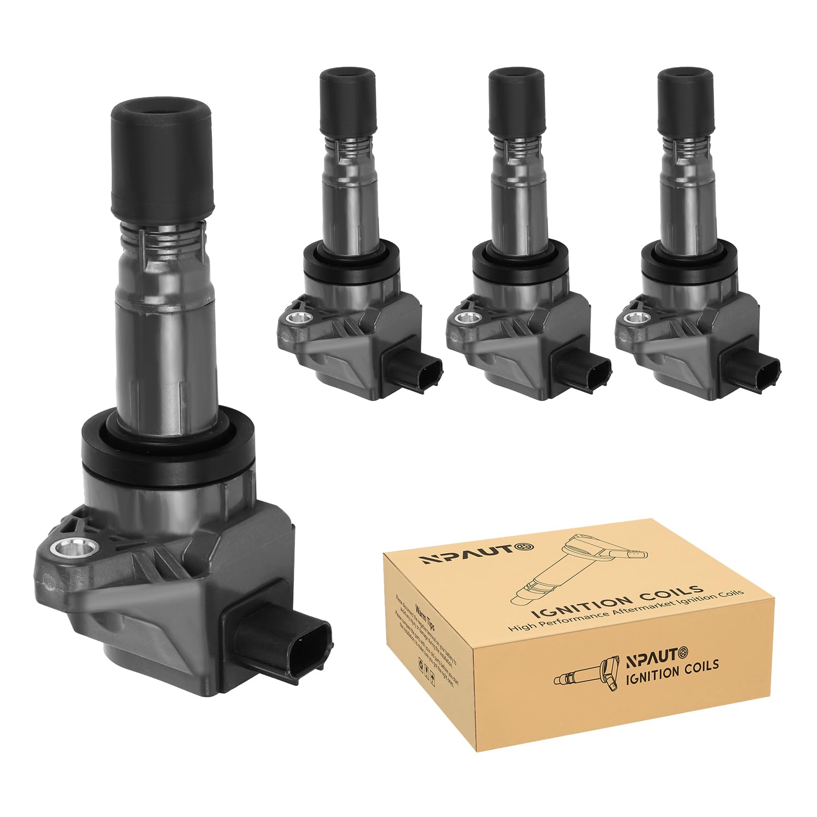 High Performance Ignition Coil Pack Replacement Set of 4 - Compatible with 2012-2015 Honda Civic 1.8L, 2016-2017 Honda HR-V 1.8L, 2013-2015 Acura ILX 2.0L - Replaces UF672 & C1823 - Improves Engine Performance & Fuel Efficiency for Daily Commuting and Road Trips
