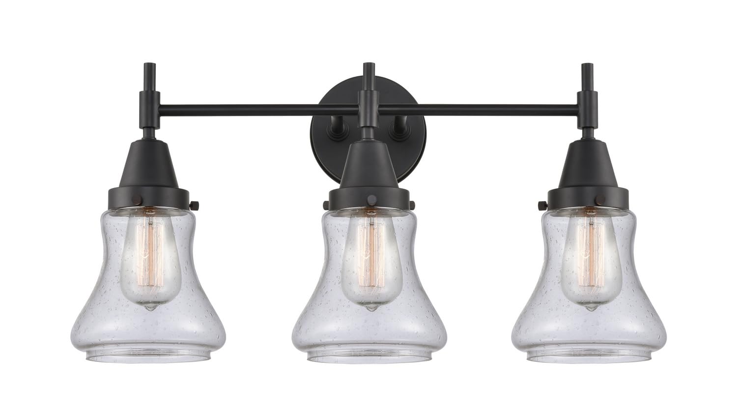 Innovations 447-3W-BK-G194-LED Black Transitional LED Bathroom Vanity Light - Modern Fixture for Bathroom, Powder Room, and Spa Decor