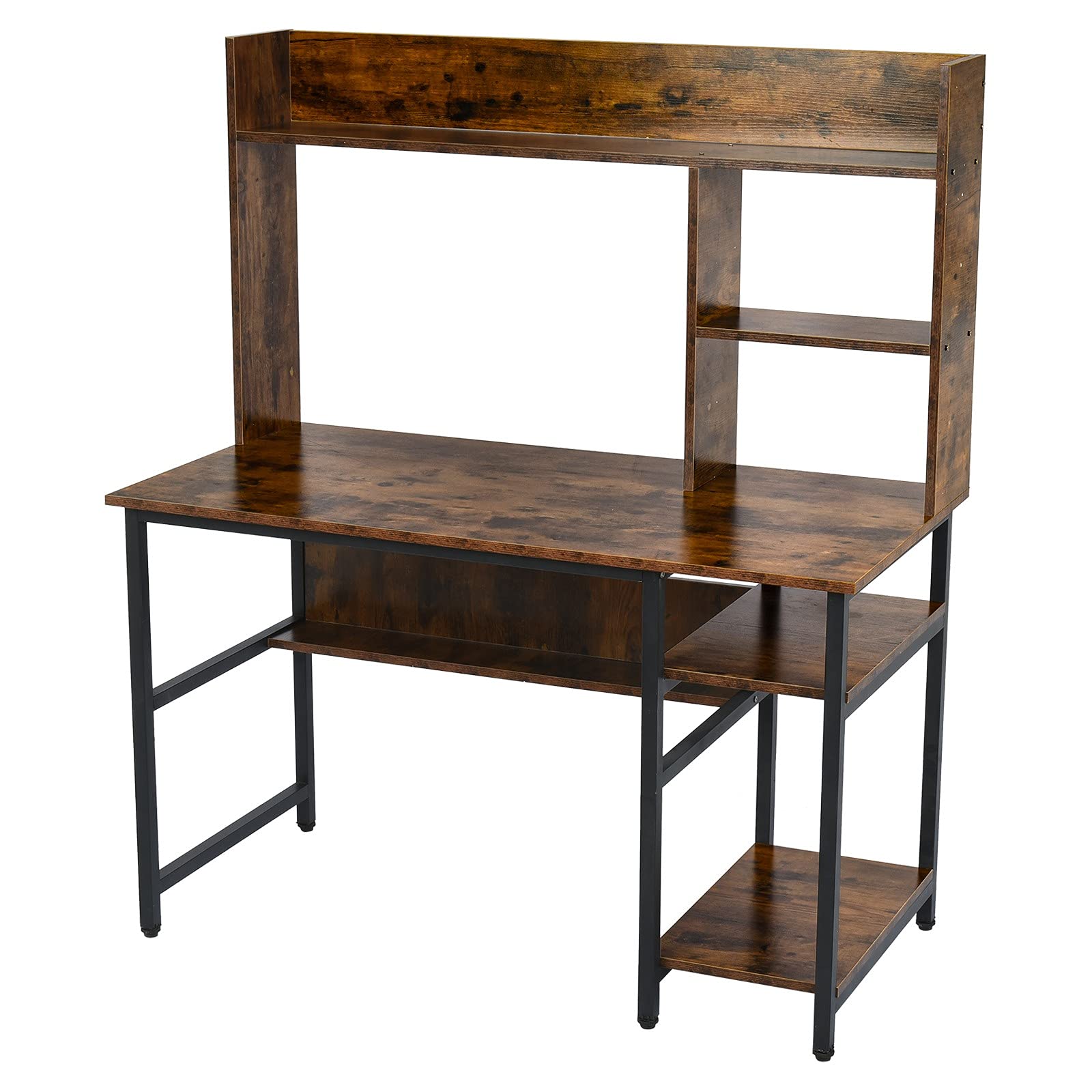 Visdron 30 Inch Multifunctional Computer Desk with Drawers & Storage Shelves - Spacious Writing Workstation for Home Office, Study, Gaming & Workspace (Brown, One Size) - Perfect for Small Spaces & Remote Work