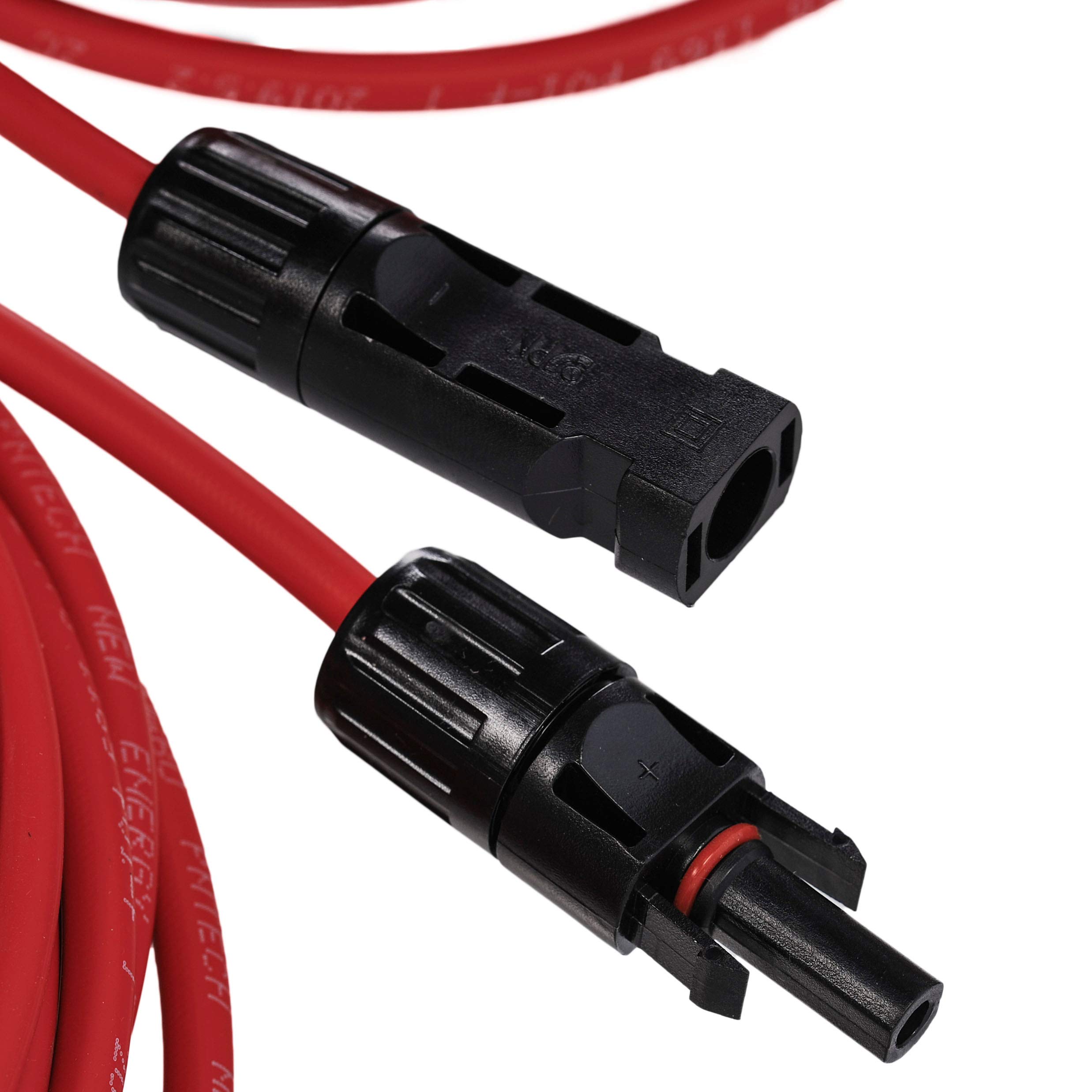12AWG Solar Panel Extension Cable - 10ft Waterproof 12 Gauge (4mm²) Wire with MC4 Connectors for Solar Systems - Perfect for RV, Home & Off-Grid Solar Panel Installations (Red & Black)