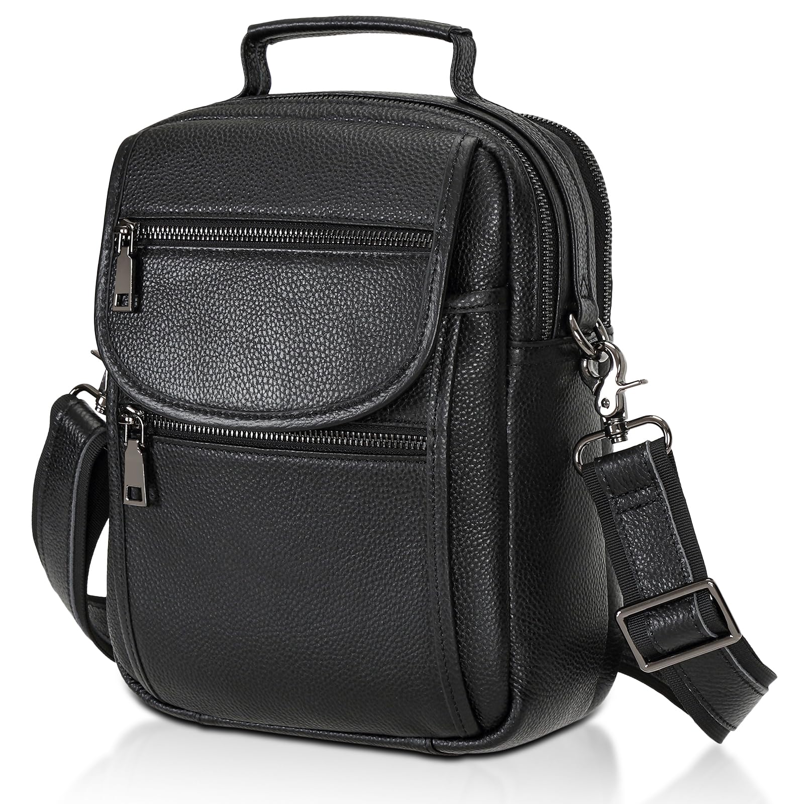Polare Italian Cowhide Leather Messenger Bag for Men & Women - Anti-Theft Waterproof Shoulder Pouch Sling Bag - Perfect for Work, Travel & Daily Use