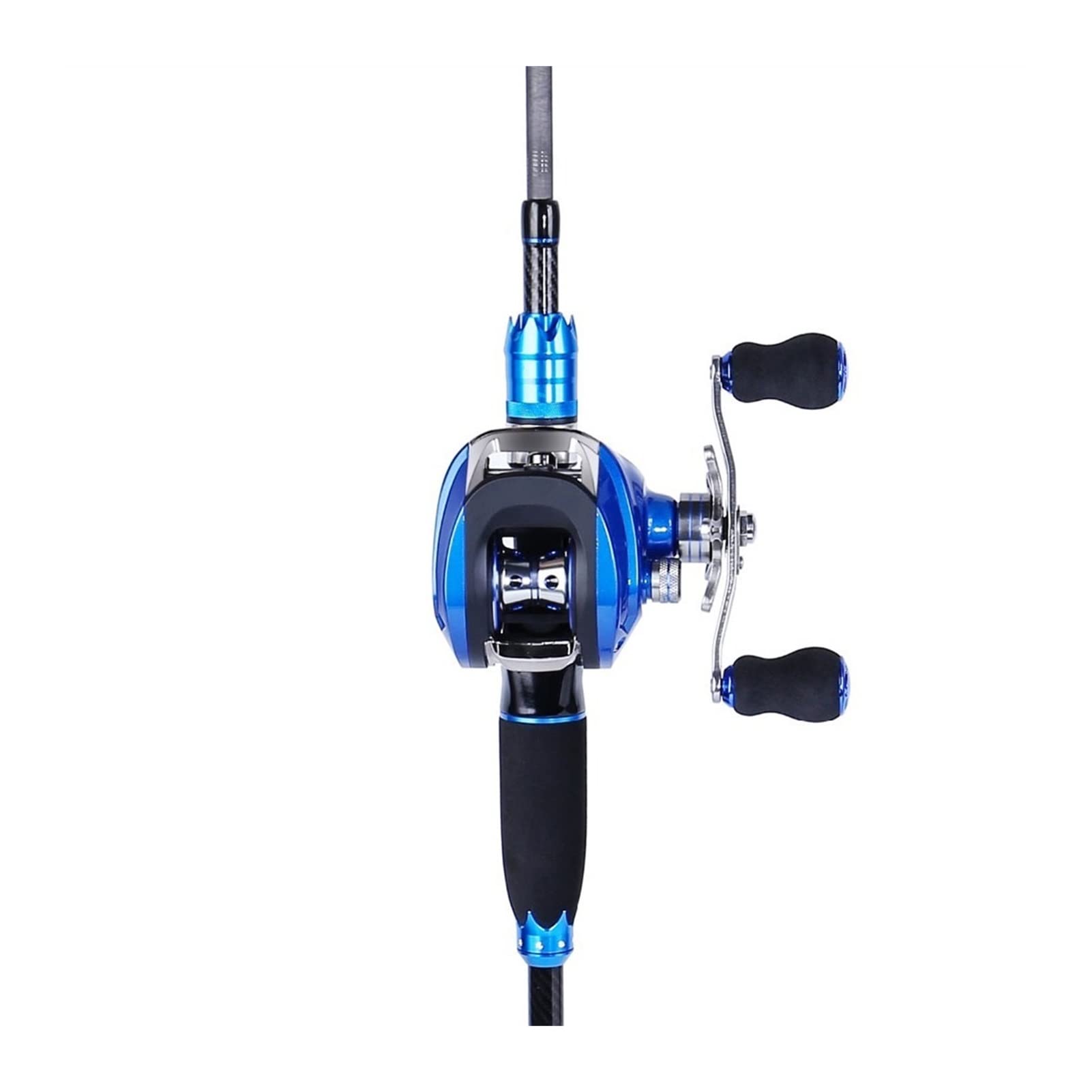 Premium Carbon Fiber Telescopic Fishing Rod & Baitcasting Reel Combo (1.8-2.1m) - Lightweight Casting Rod Set for Bass, Trout, Saltwater Fishing - Right Handed Yellow Outdoor Fishing Pole for Travel & Shore Fishing