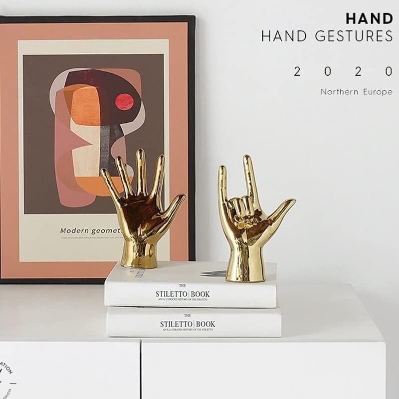 Funny Hand Gesture Sculpture - Unique Home & Office Decor, Shelf & Desk Accessory for Living Room | Perfect Gift & Conversation Starter for Parties & Workspaces