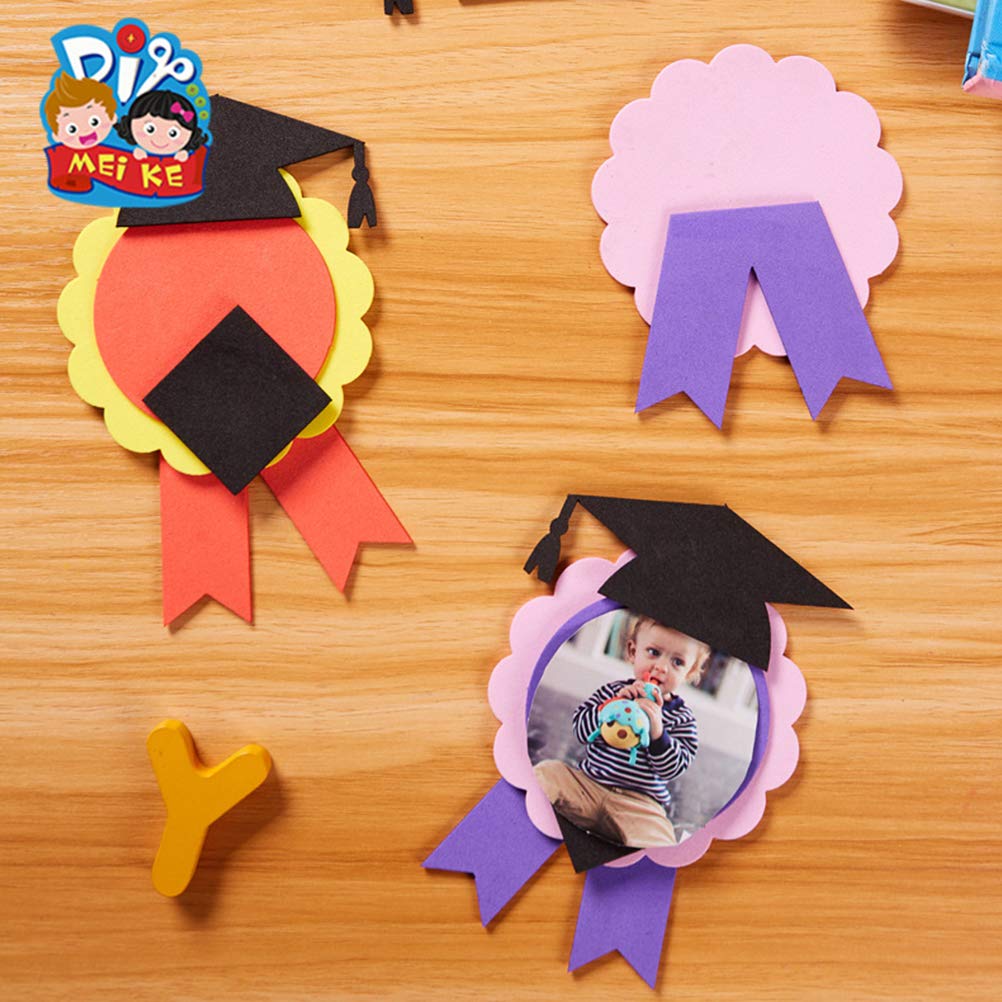 6-Piece Graduation DIY Kit - Handmade Medal Award Supplies, Graduation Hat Ribbon for Kids - Perfect for School Ceremonies, Parties & Craft Projects