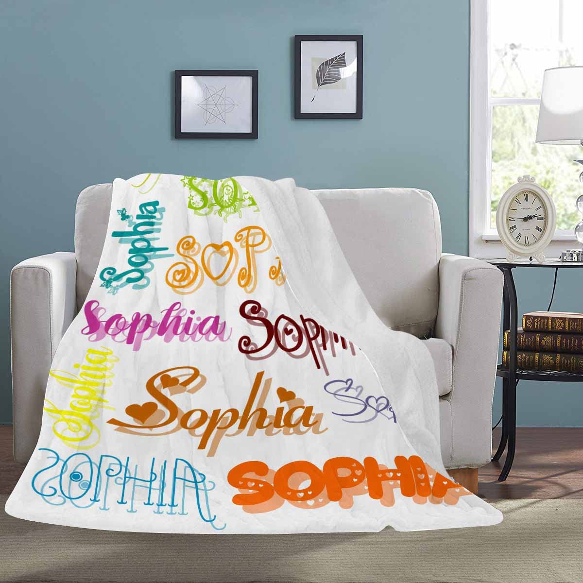 Personalized Name Blanket - Custom Flannel Throw Blanket for Valentine's Day Gifts (30