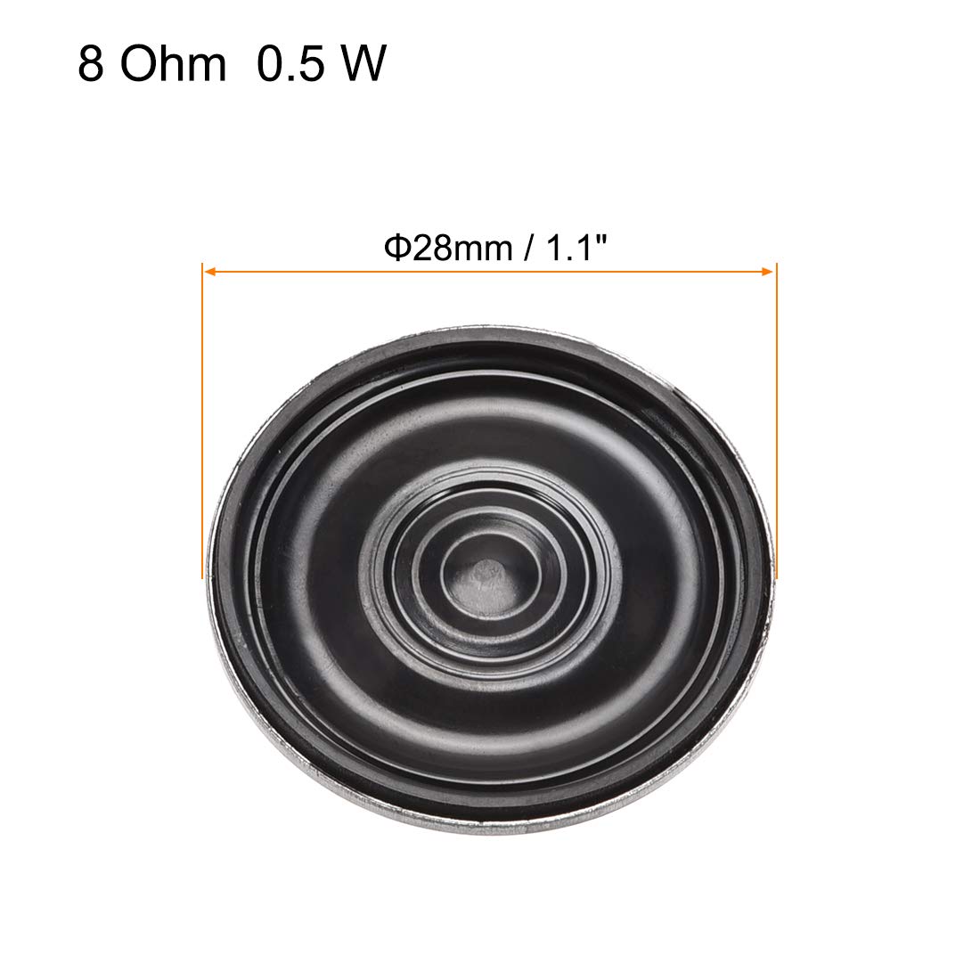 uxcell 0.5W 8 Ohm DIY Magnetic Speaker 28mm Round Replacement Loudspeaker - 8 Pack for Audio Projects, Guitar Amps, and Electronics Repair