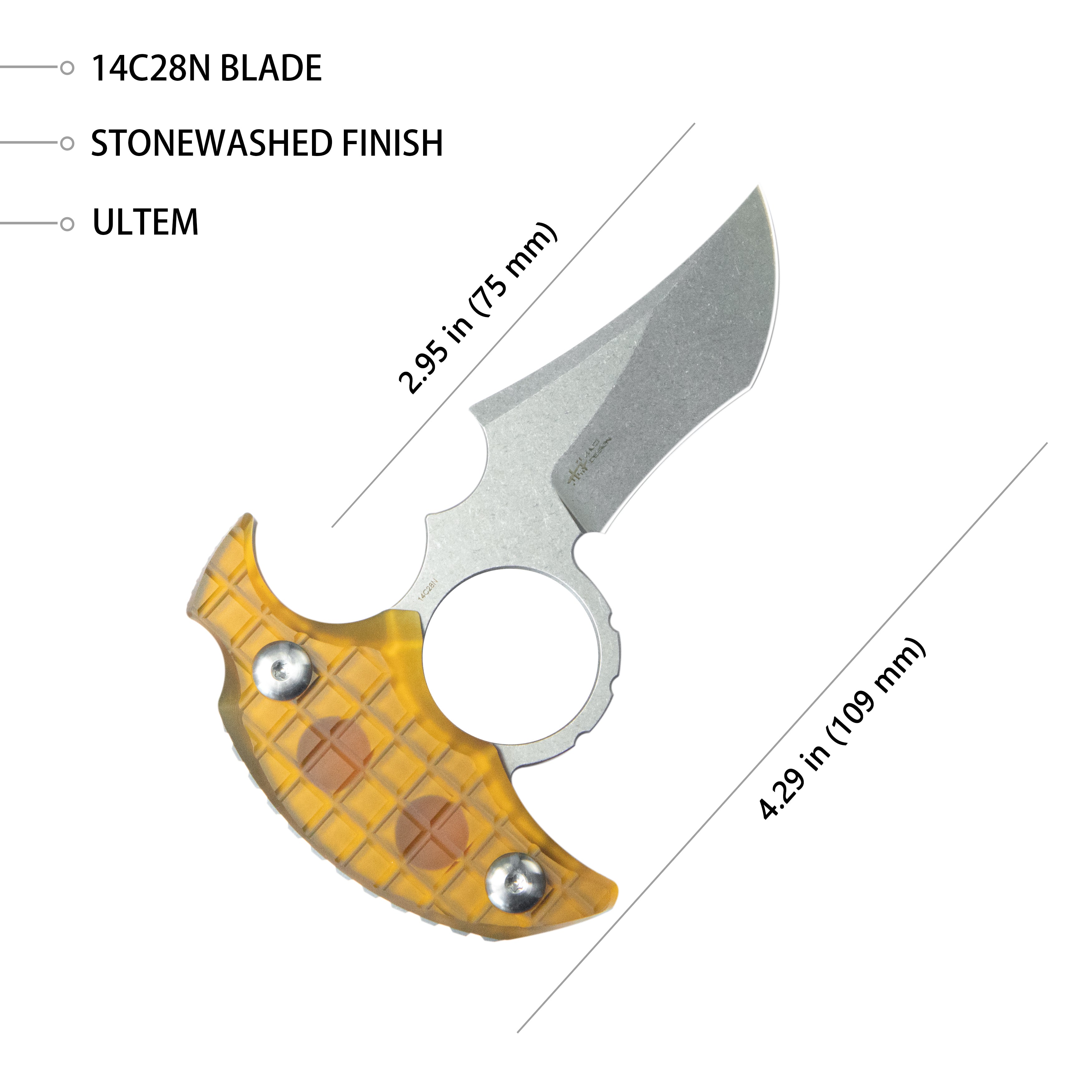 Kubey Stheno Fixed Blade Knife - 2.95