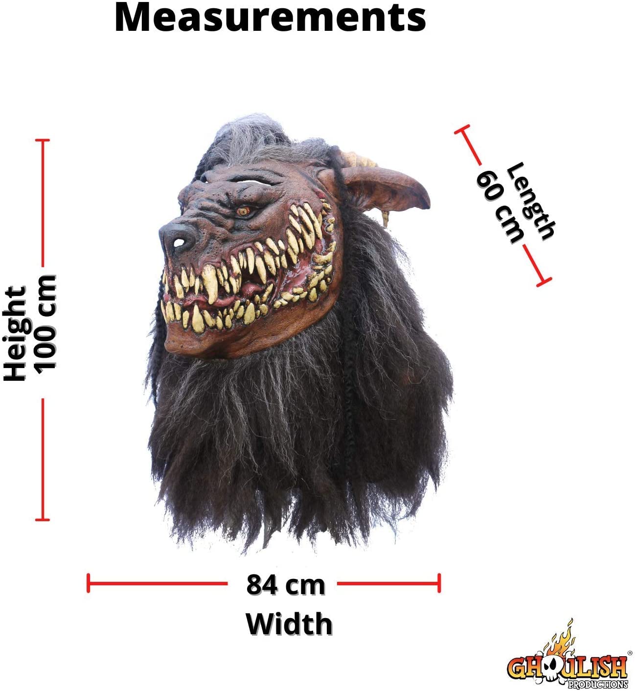 Scary Snarling Werewolf Latex Mask for Adults - Realistic Brown Werewolf Halloween Mask with Sharp Teeth | Mario Chiodo Nightmare Collection | Perfect for Halloween Parties, Cosplay & Horror Events