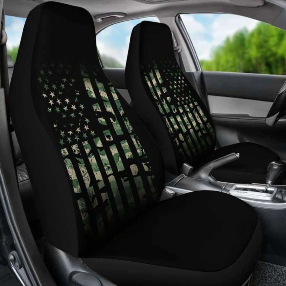 Military Army Flag Car Seat Covers - Universal Fit for Cars, Trucks & SUVs - Durable Neoprene Protection for Seats - Perfect for Patriotic Drivers, Veterans & Outdoor Enthusiasts