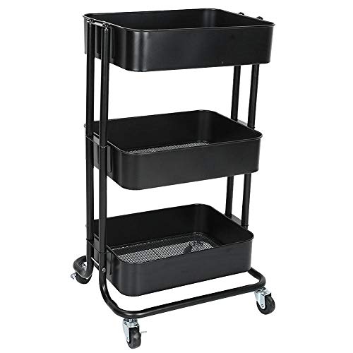 Professional 3-Tier Iron Hair Salon Instrument Tray - Slim Rolling Storage Cart with Wheels for Beauty Tools | Home & Salon Organization | Perfect for Stylists, Barbers & Mobile Hairdressing Services