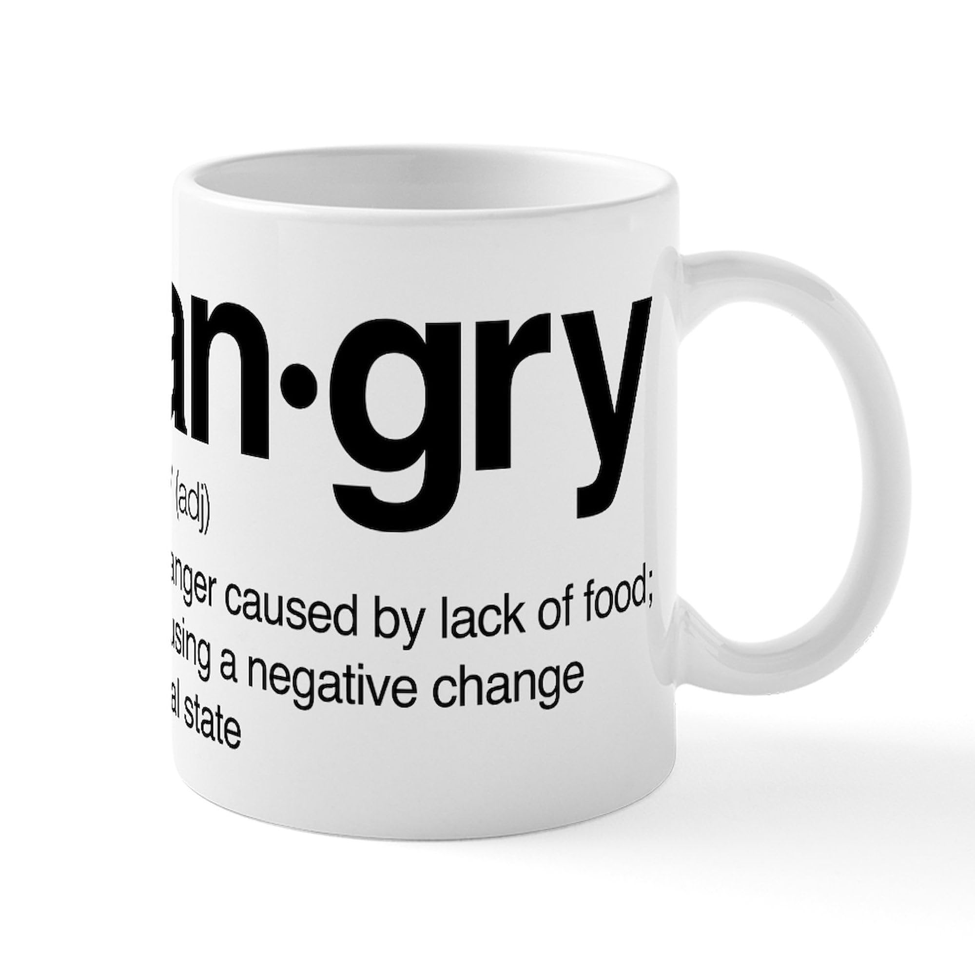 Hangry Definition Funny 11 oz Ceramic Coffee Mug - Perfect for Office, Home & Gifts - Great for Tea, Hot Chocolate & Coffee Lovers