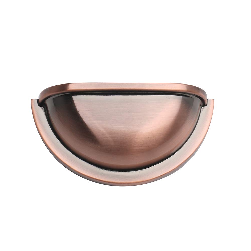 10 Pack HARPOON 3 Inch Kitchen Cabinet Pulls - Antique Copper Bin Cup Drawer Handles for Modern & Vintage Cabinets | Perfect for Kitchen Remodeling, Bathroom Vanities & Furniture Upgrades
