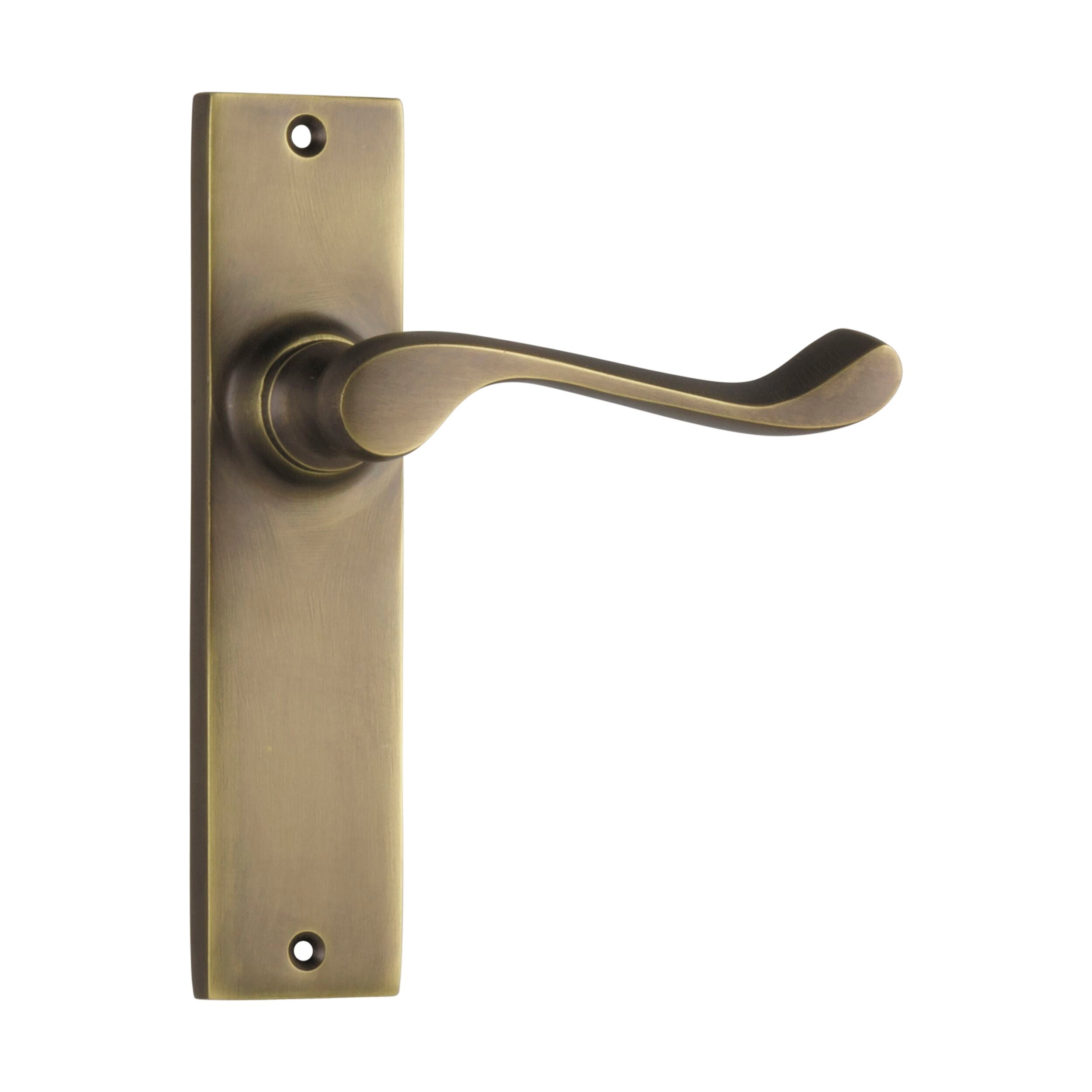 Fremantle Antique Brass Door Lever Latch Pair - H150xW35xP50mm - Vintage Style Door Handle for Interior/Exterior Doors - Perfect for Home, Office, and Commercial Use