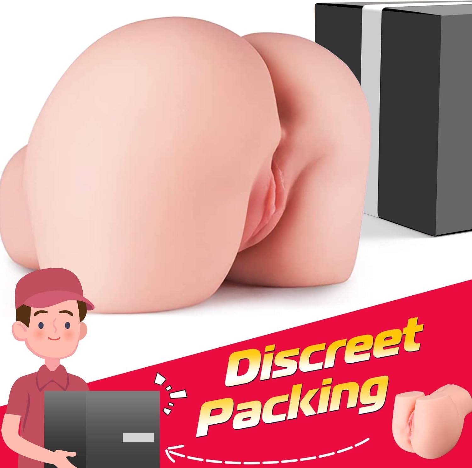 Realistic Male Masturbator - 3D Lifelike Soft Butt Sex Doll with Vagina & Anal for Men | Adult Pleasure Toy for Solo Play & Enhanced Intimacy | Perfect for Discreet Use at Home or Travel