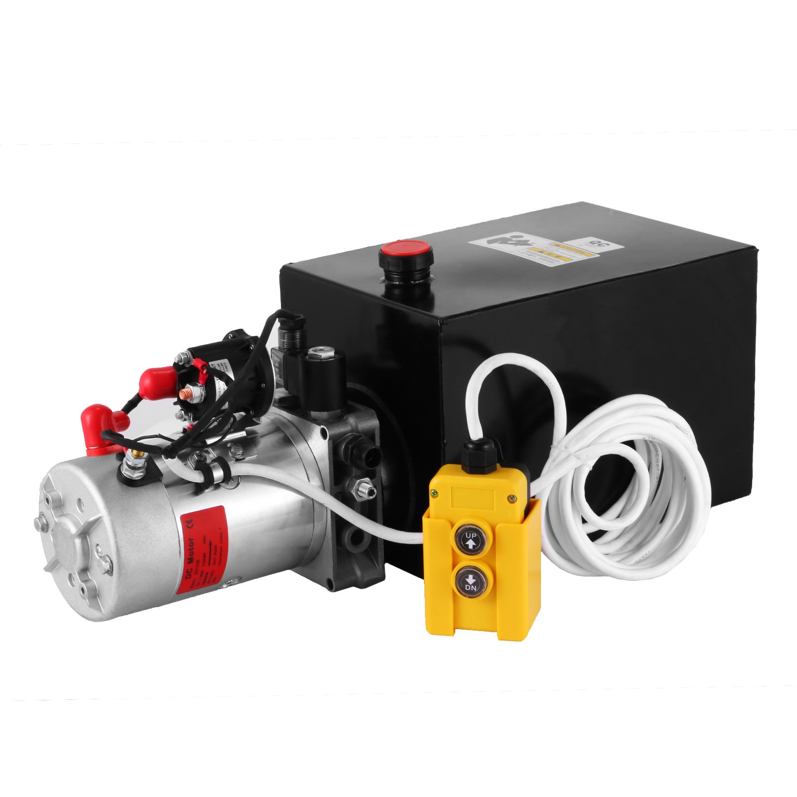 12V Hydraulic Power Unit - Mophorn 12 Quart Single Acting Hydraulic Pump with Steel Reservoir for Dump Trailers, Truck Lifts & Car Hoists | Heavy Duty Hydraulic System for Automotive, Construction & Farm Equipment Maintenance