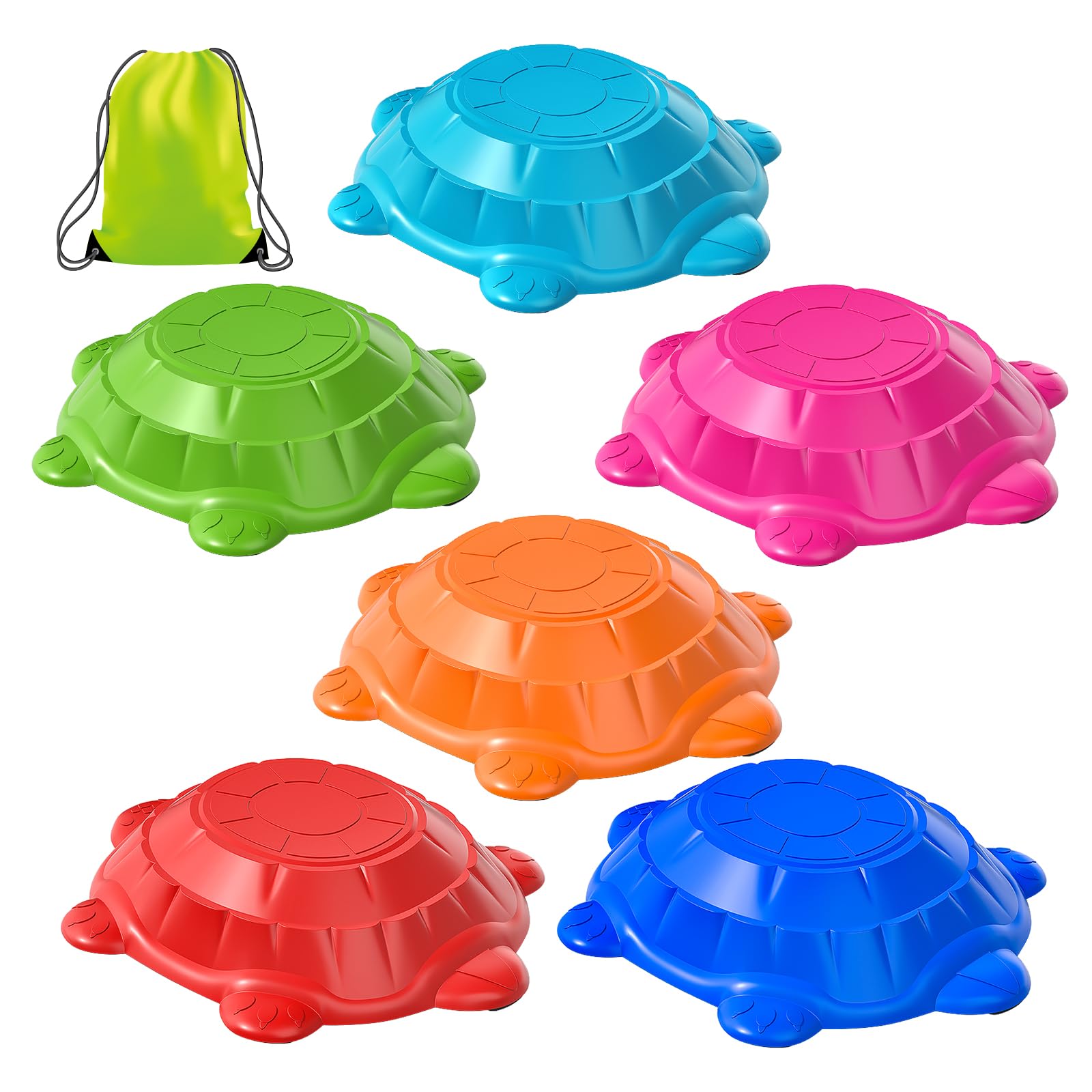 Non-Slip Turtle Stepping Stones for Kids Ages 3-8 | 6-Piece Balance & Coordination Toys for Indoor/Outdoor Play | Perfect for Obstacle Courses, Backyard Games & Sensory Play | Great Gift for Toddlers & Preschoolers