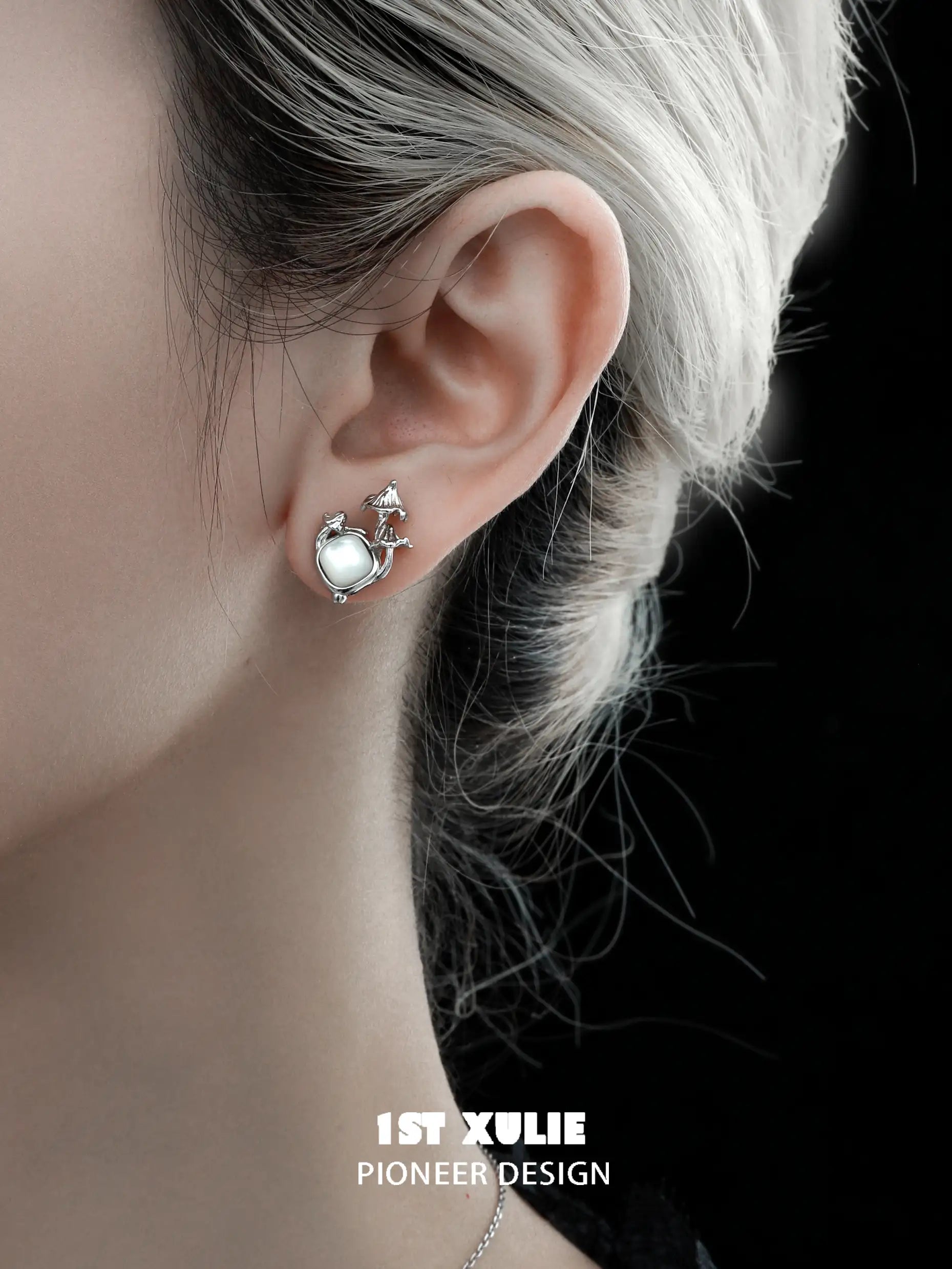 Mushroom Story 925 Sterling Silver Stud Earrings for Women - Minimalist Nature-Inspired Jewelry Gift for Her - Perfect for Everyday Wear, Boho Style & Nature Lovers