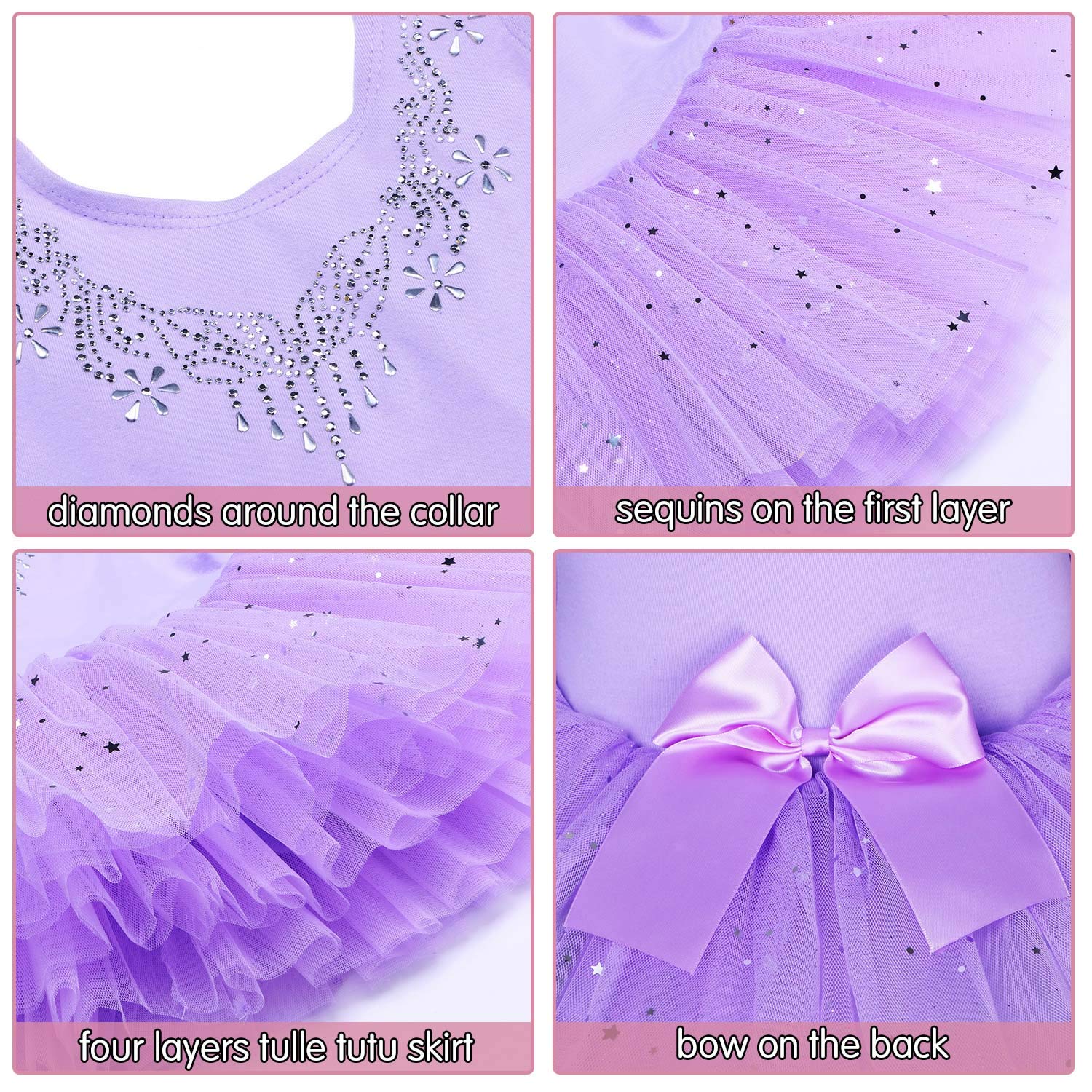 BAOHULU Girls Ballet Leotard with Full Skirt Tutu Dress - Dance Costume for Ballet, Recital & Party Performance | Perfect for Ballet Class, Dance Competition & Birthday Party Outfits