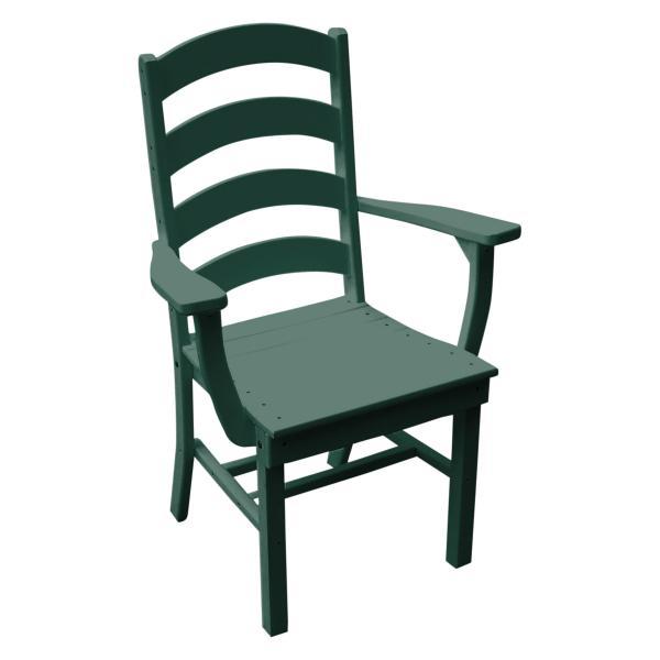 Ladderback Dining Chair with Arms - Solid Wood Kitchen & Dining Room Furniture for Home, Restaurant & Cafe Use