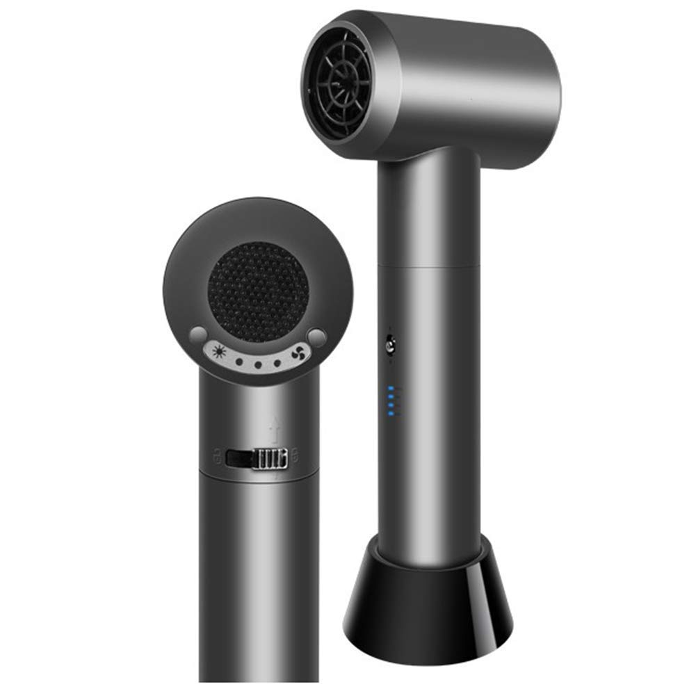 Portable Cordless Hair Dryer with USB Rechargeable Battery & Charging Base - Lightweight Travel Blow Dryer for Home, School, Art Painting, Pet Grooming & Outdoor Adventures