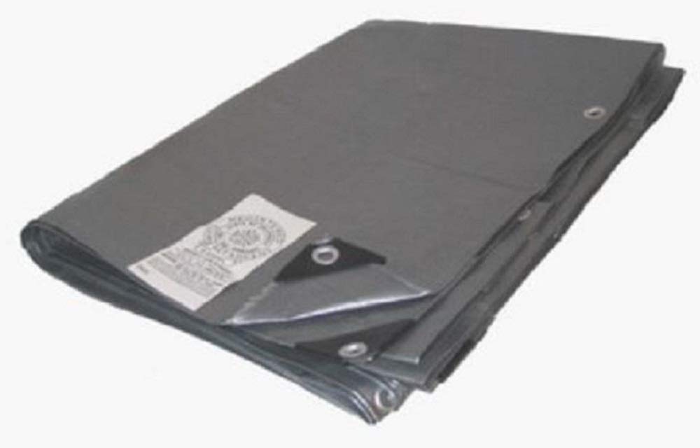 20' x 20' Heavy Duty Silver Flame Retardant Poly Tarp - Waterproof, UV Resistant for Camping, Construction & Emergency Cover (19.5' x 19.5' Actual Size) | Outdoor Use, Roof Protection, Equipment Shelter