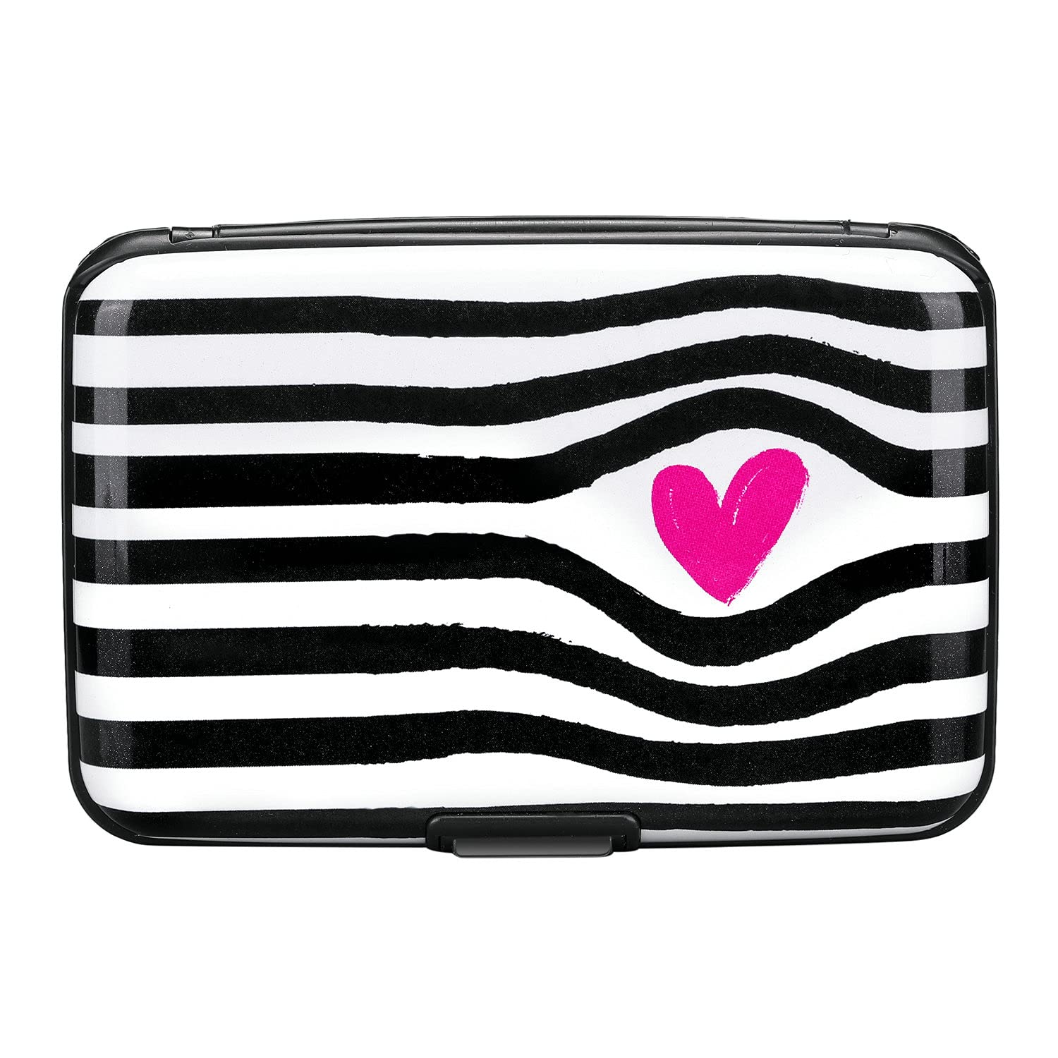 ELFISH Mini RFID Blocking Aluminum Wallet - Slim Credit Card Holder for Men & Women - Metal ID & Business Card Case (Eye Heart Design) - Perfect for Travel, Work & Everyday Use