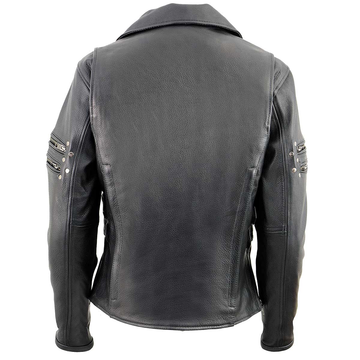 Milwaukee MLL2585 Women's Black Premium Leather Motorcycle Jacket with Rivets - Stylish & Durable Riding Gear for Harley, Cruiser & Street Bikes | Perfect for Daily Commute & Weekend Adventures