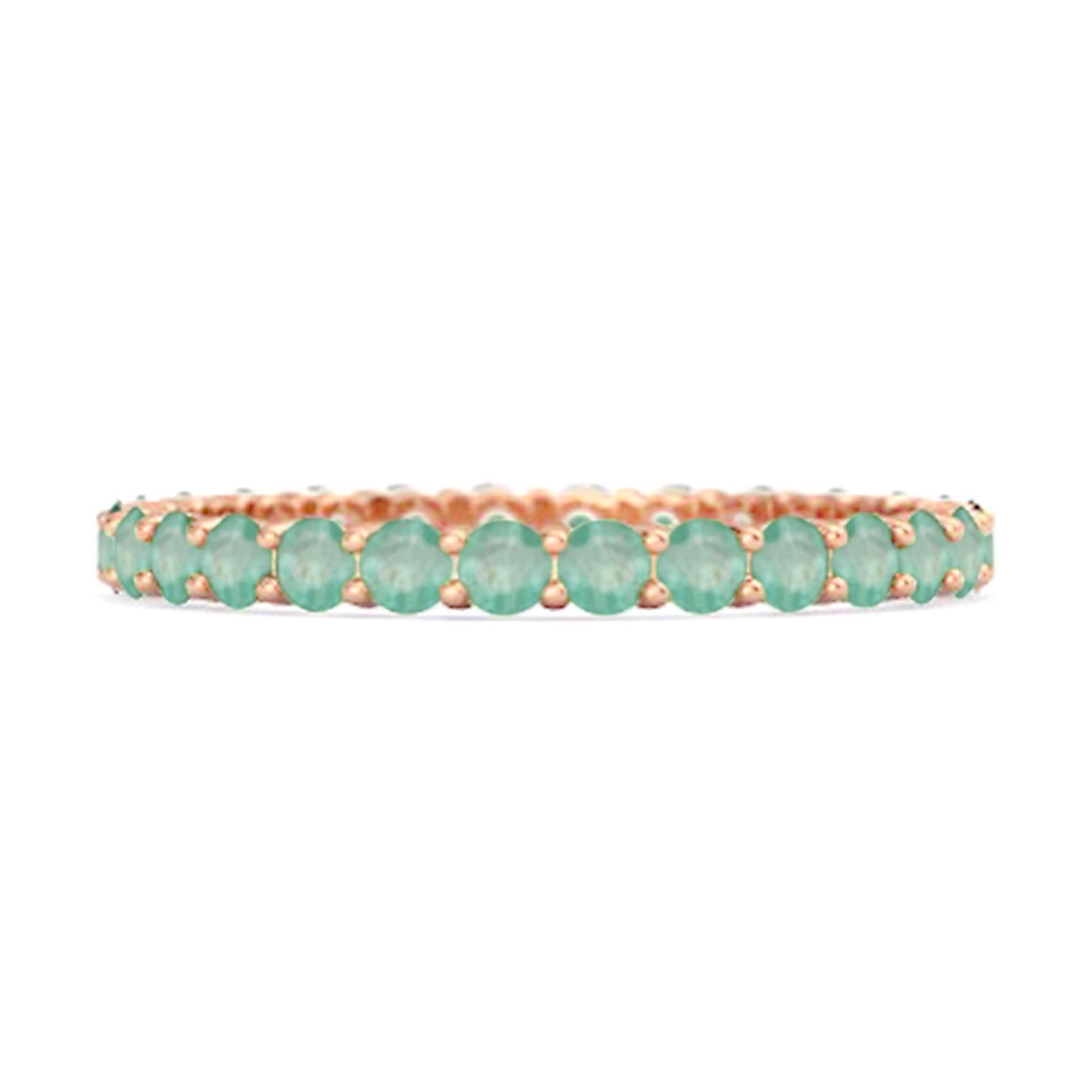 0.5 Ct Emerald 925 Silver Stacking Ring - Bridal Gift for Her