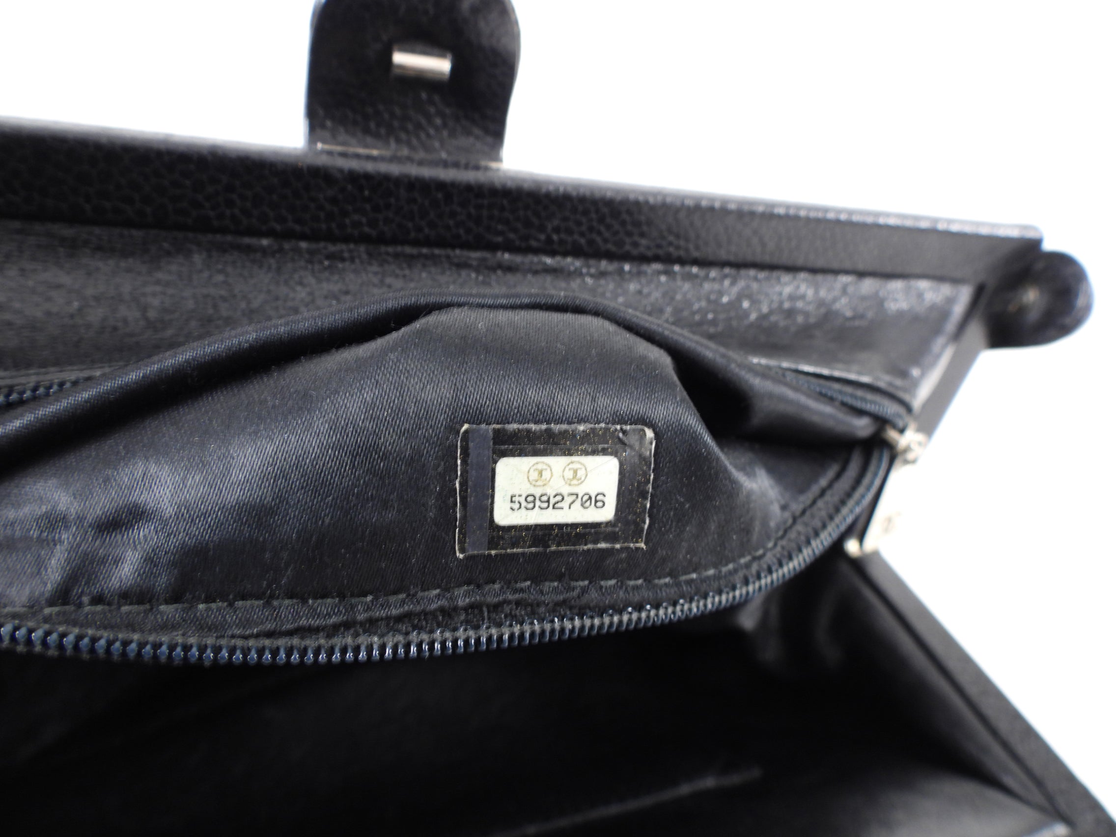 Vintage Chanel 1997 Black Caviar Leather Frame Top Handle Bag - Luxury Designer Handbag for Women, Perfect for Evening Events & Special Occasions