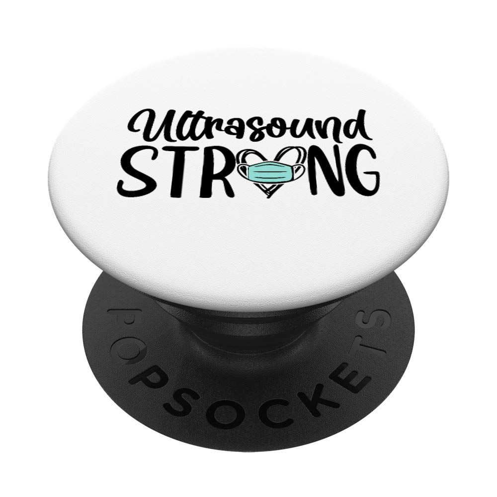Ultrasound Strong Sonographer Technologist Face Mask - PPE PopSockets Grip & Stand for Phones & Tablets - Perfect for Medical Professionals & Healthcare Workers