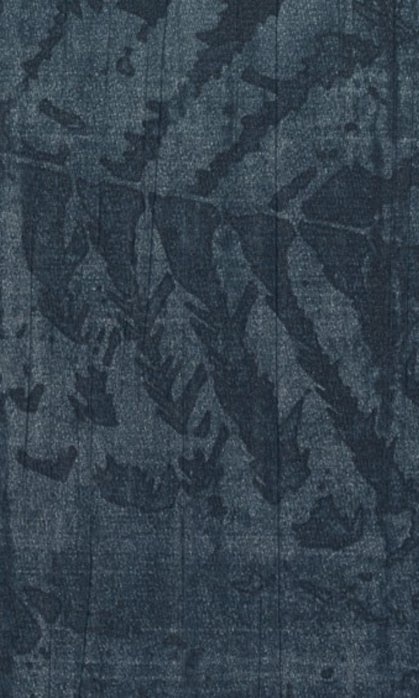 College Navy Metallic Tropical Vinyl Wallpaper C7444 - Waterproof Peel & Stick Removable Wallpaper for Bedroom, Bathroom, Kitchen, Dorm Room Decor
