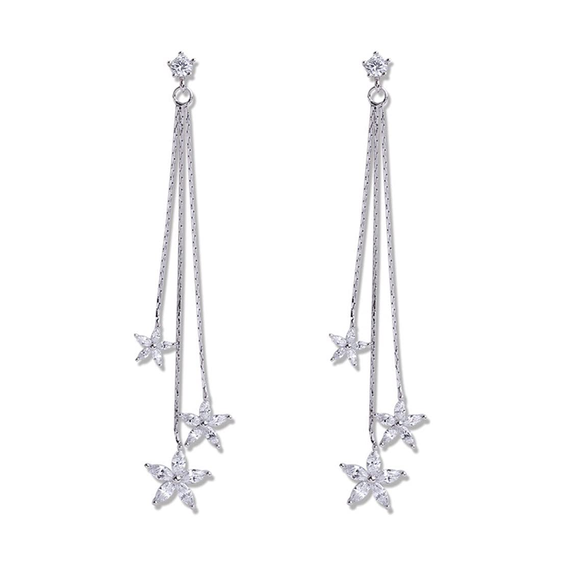 Meteor Star Pendant Earrings for Women - Gold & Silver Lucky Star Dangle Earrings with Tassel Drop - Elegant Long Drop Jewelry for Party, Wedding & Daily Wear
