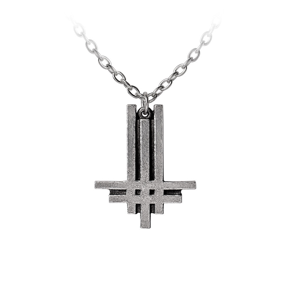 Stylish Inverted Triple Truimviratus Cross Pendant Necklace - Gothic Jewelry for Men & Women - Perfect for Everyday Wear, Halloween Costumes, and Alternative Fashion