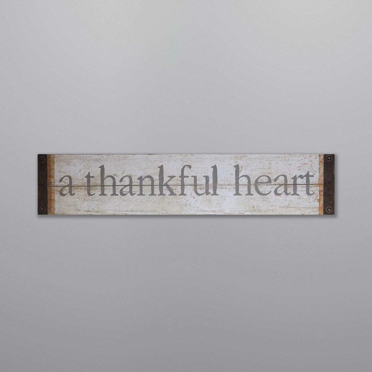 Grateful Heart Wood & Metal Wall Art - 36 x 7.5 Inches Rustic Home Decor for Living Room, Bedroom & Entryway
