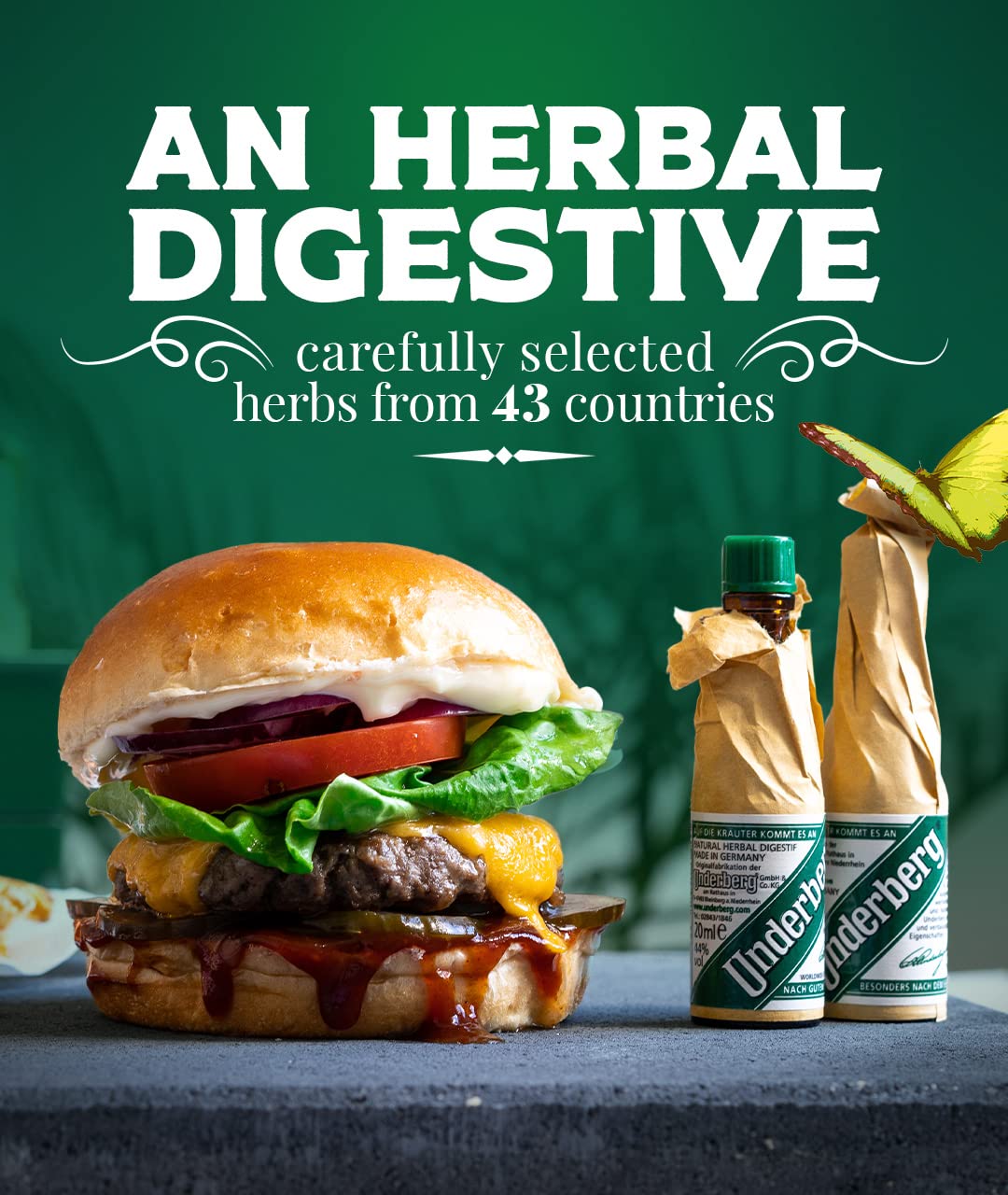Underberg Herbal Digestive Bitters - 12 Pack Case (120 Bottles Total) - Natural Digestive Aid for After Meals, Cocktails & Wellness Shots