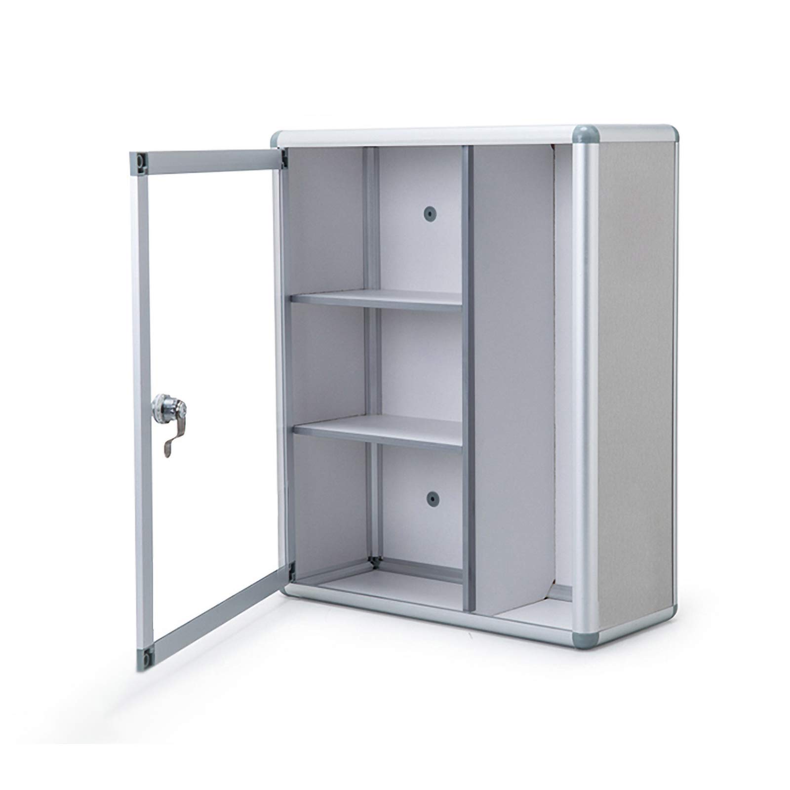 Wall Mount First Aid Storage Box - Aluminum Alloy Medical Organizer with Child Safety Lock & Glass Door - Perfect for Home, Office, Clinic Emergency Kits & Medicine Storage