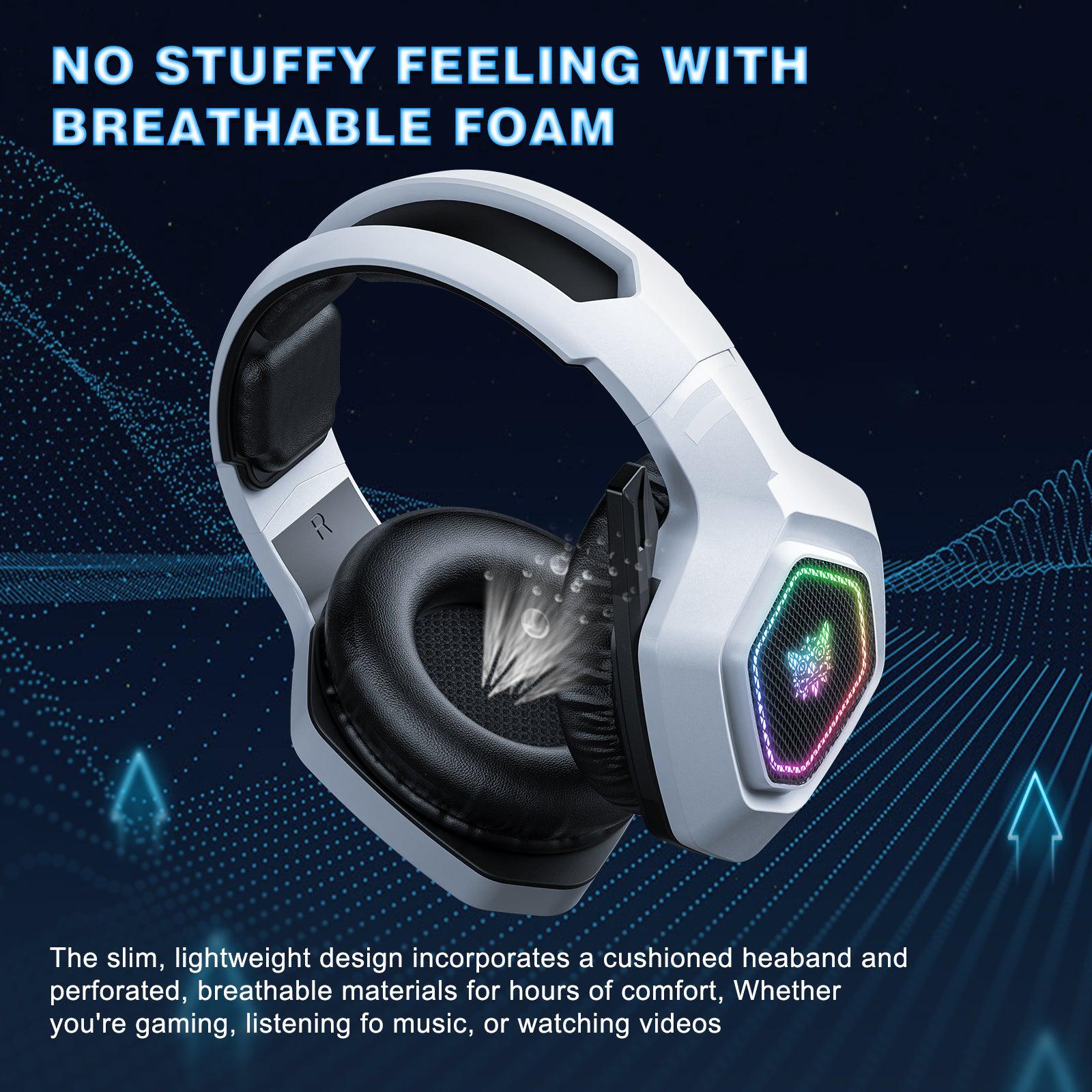 ONIKUMA B100 Wireless Gaming Headset - Bluetooth 2.4G & Wired 3-Mode Lightweight Over-Ear Headphones for PC, PS5, Xbox - Perfect for Esports, Streaming & Online Gaming