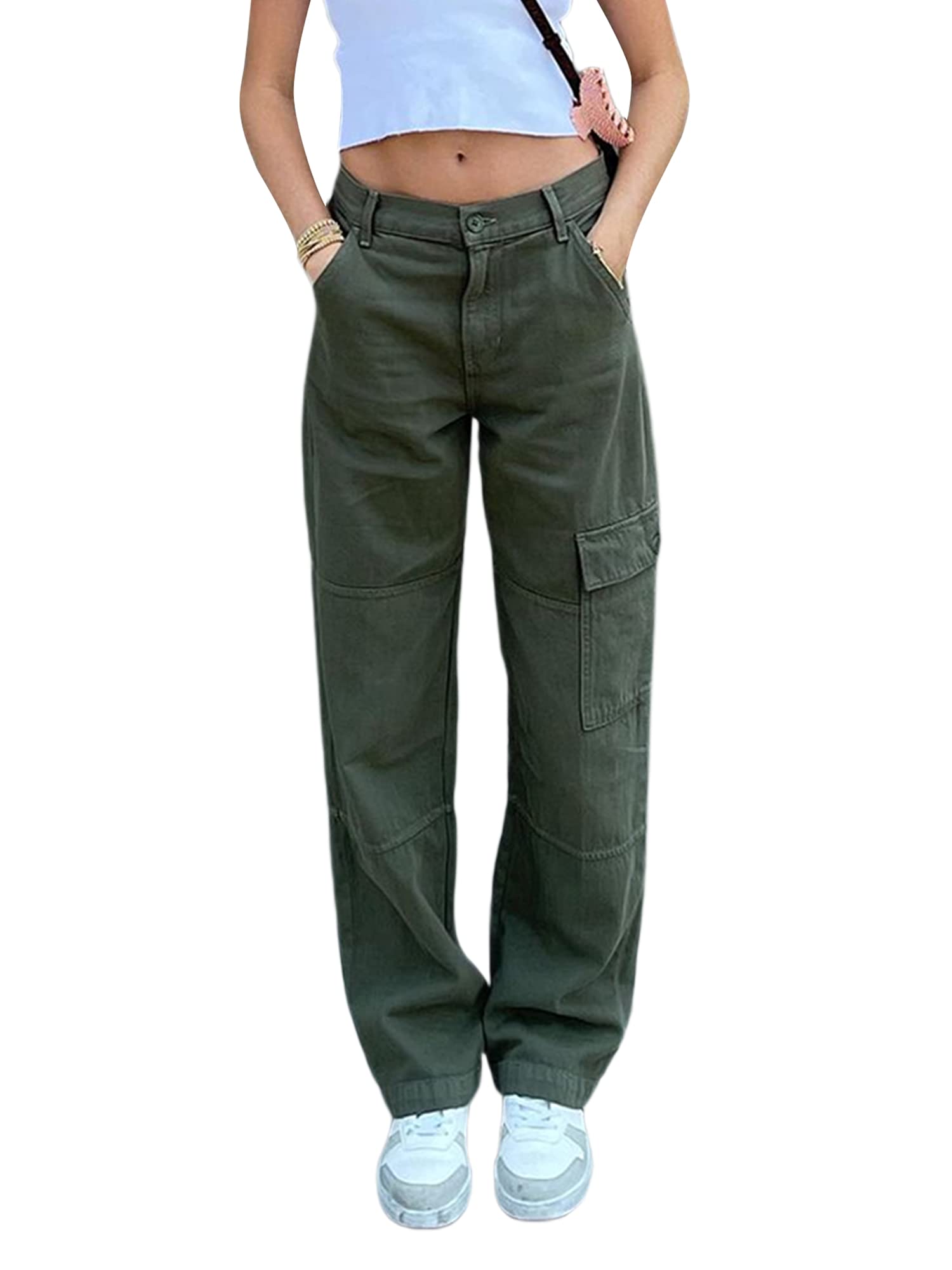 Vintage High Waist Wide Leg Jeans for Teen Girls - Distressed Ripped Baggy Denim Pants with Straight Leg & Grunge Aesthetic | Perfect for Casual Streetwear, School, and Weekend Outfits