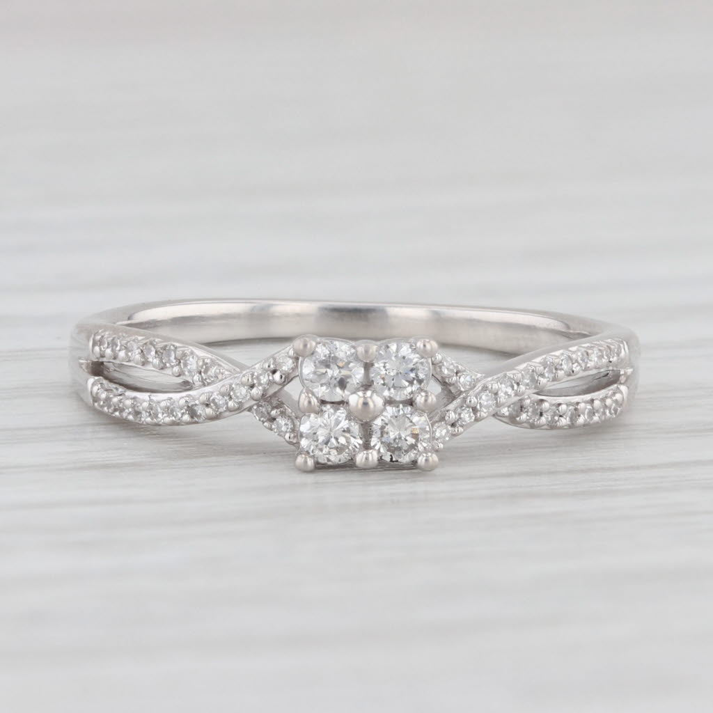 0.25ctw Diamond Engagement Ring 10k White Gold Size 8 - Perfect Proposal Gift for Her, Wedding & Anniversary Jewelry