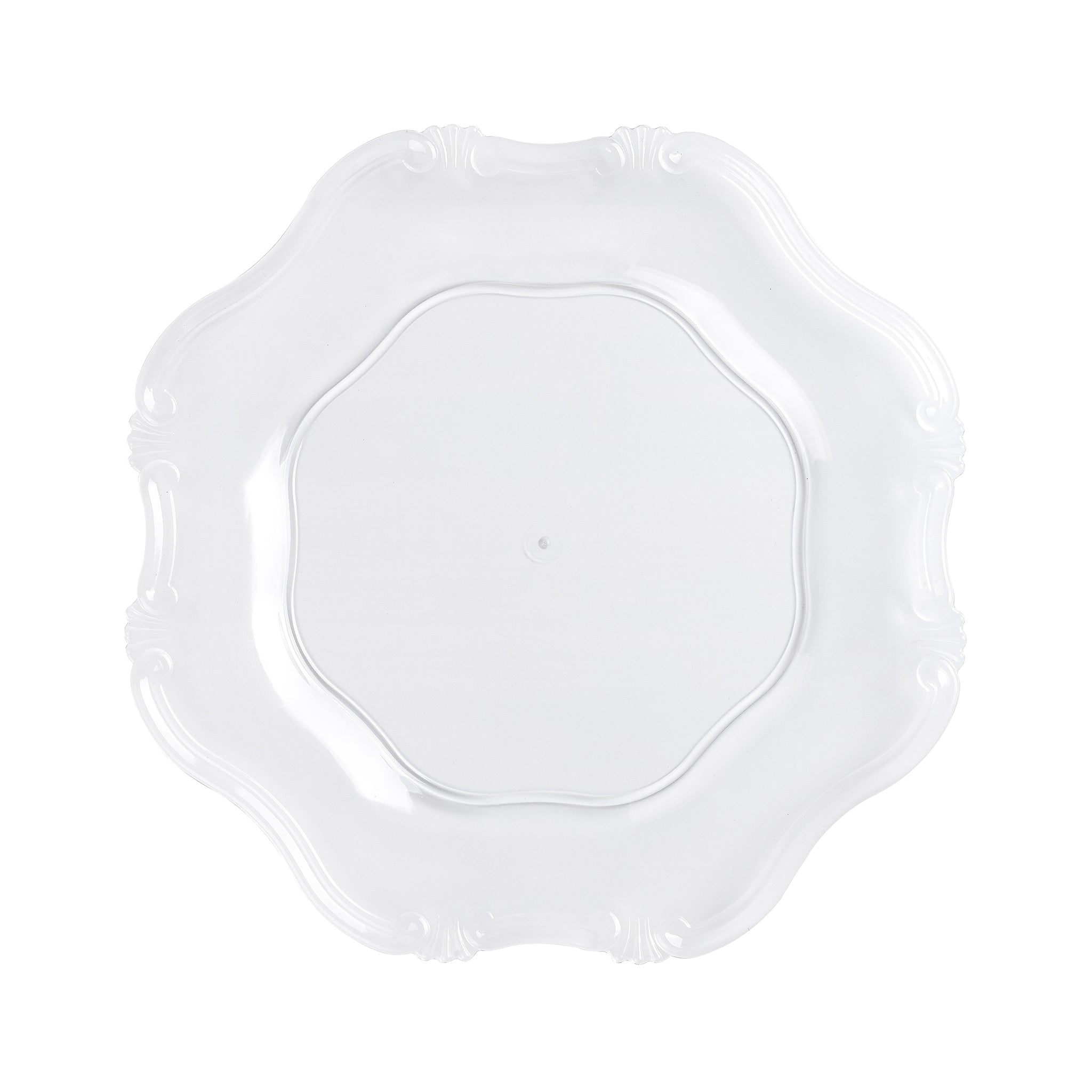 Elegant Baroque Round Clear Charger Plate - Perfect for Wedding, Party & Formal Dining Decor