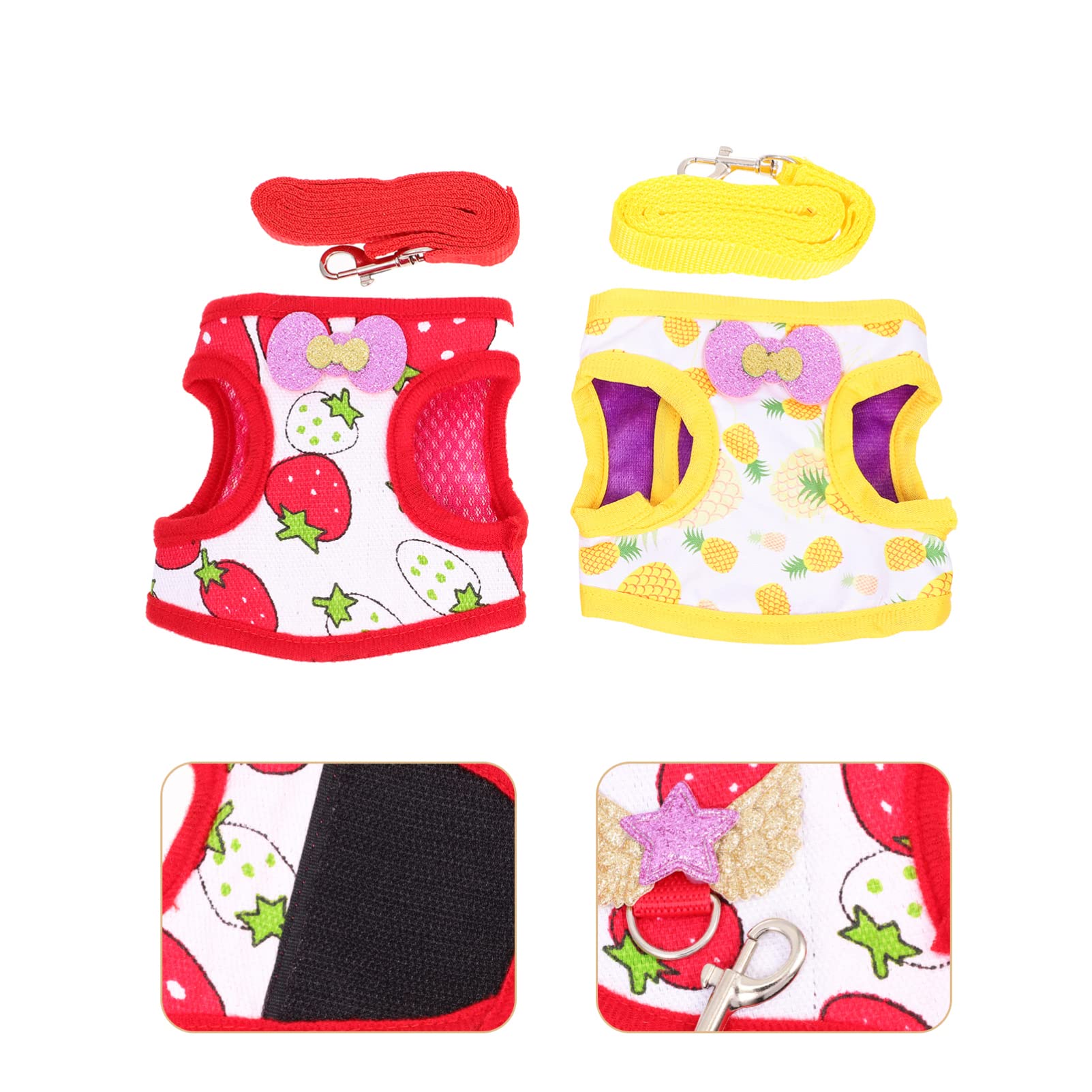 2 Sets Cute Rabbit Clothes & Pet Costumes with Leash - Bunny Outfits, Guinea Pig Harness, Puppy Vest & Squirrel Costume for Small Pets | Perfect for Halloween, Christmas Dress Up & Photo Shoots