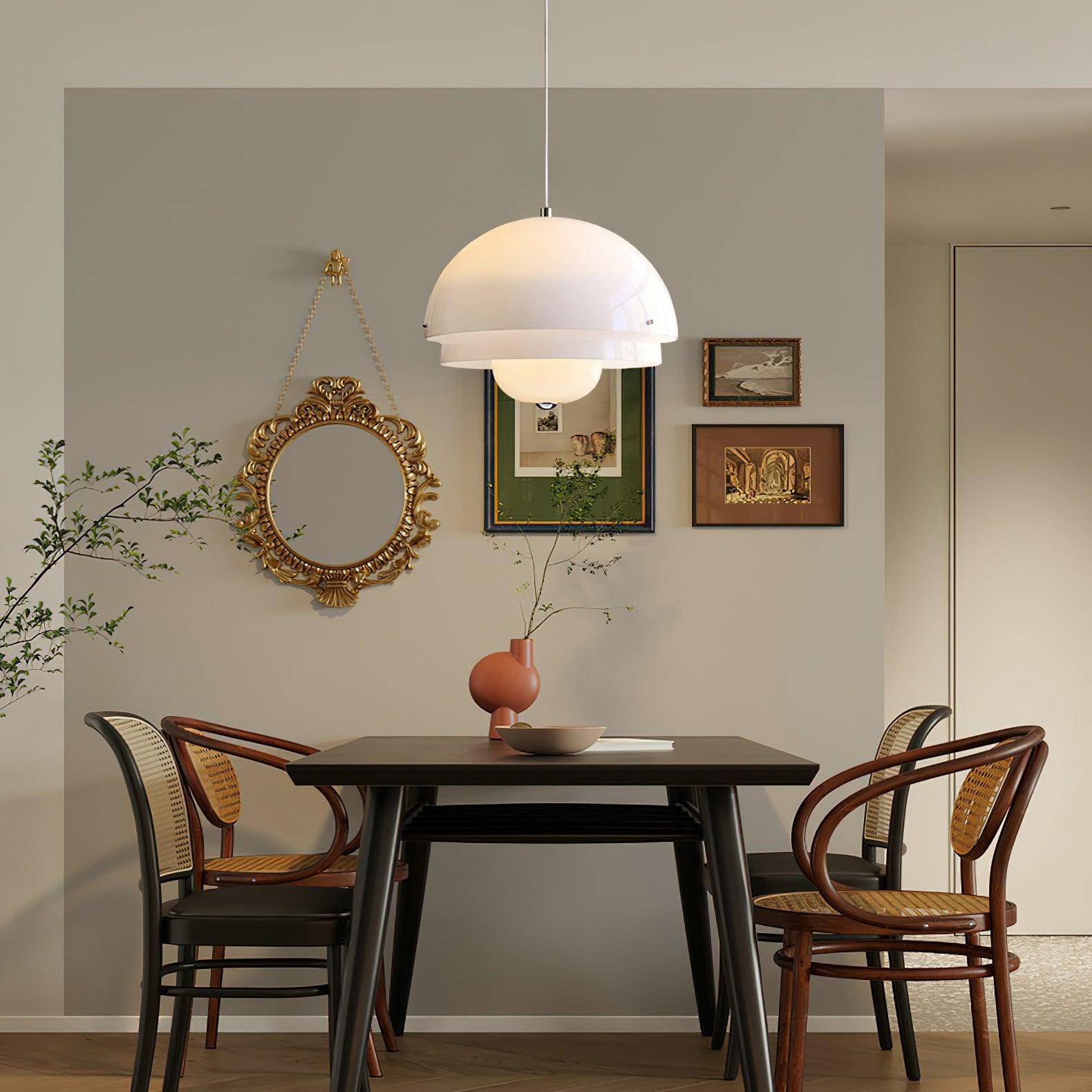 Modern Milk White Layer Pendant Light - Elegant Hanging Chandelier for Dining Room, Kitchen Island, Bedroom & Living Room Lighting Decor
