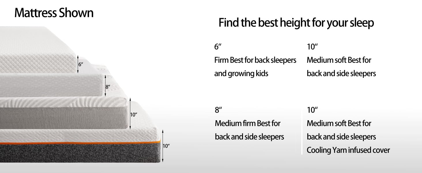 6 Inch Full Size Memory Foam Mattress - Medium Firm Cooling Gel & Green Tea Infused, CertiPUR-US Certified, Pressure Relieving Bed in a Box with Breathable Soft Fabric Cover - Perfect for Guest Rooms, Dorms & Small Apartments