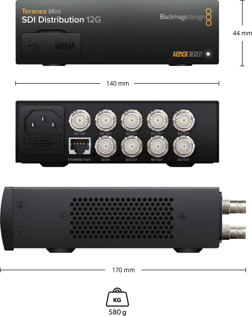 Teranex Mini SDI Distribution 12G - 4K/HD Video Signal Amplifier for Professional Broadcast & Live Streaming | Ideal for Studios, Events & Video Production