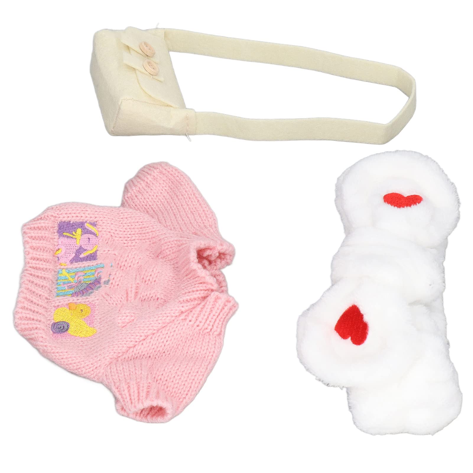 Rosvola Washable Plush Toy Clothes - Soft White Heart Headband Outfit for Duck Plushies | Cute Costume for Stuffed Animals & Collectibles | Perfect for Kids Playtime, Nursery Decor & Gift Giving