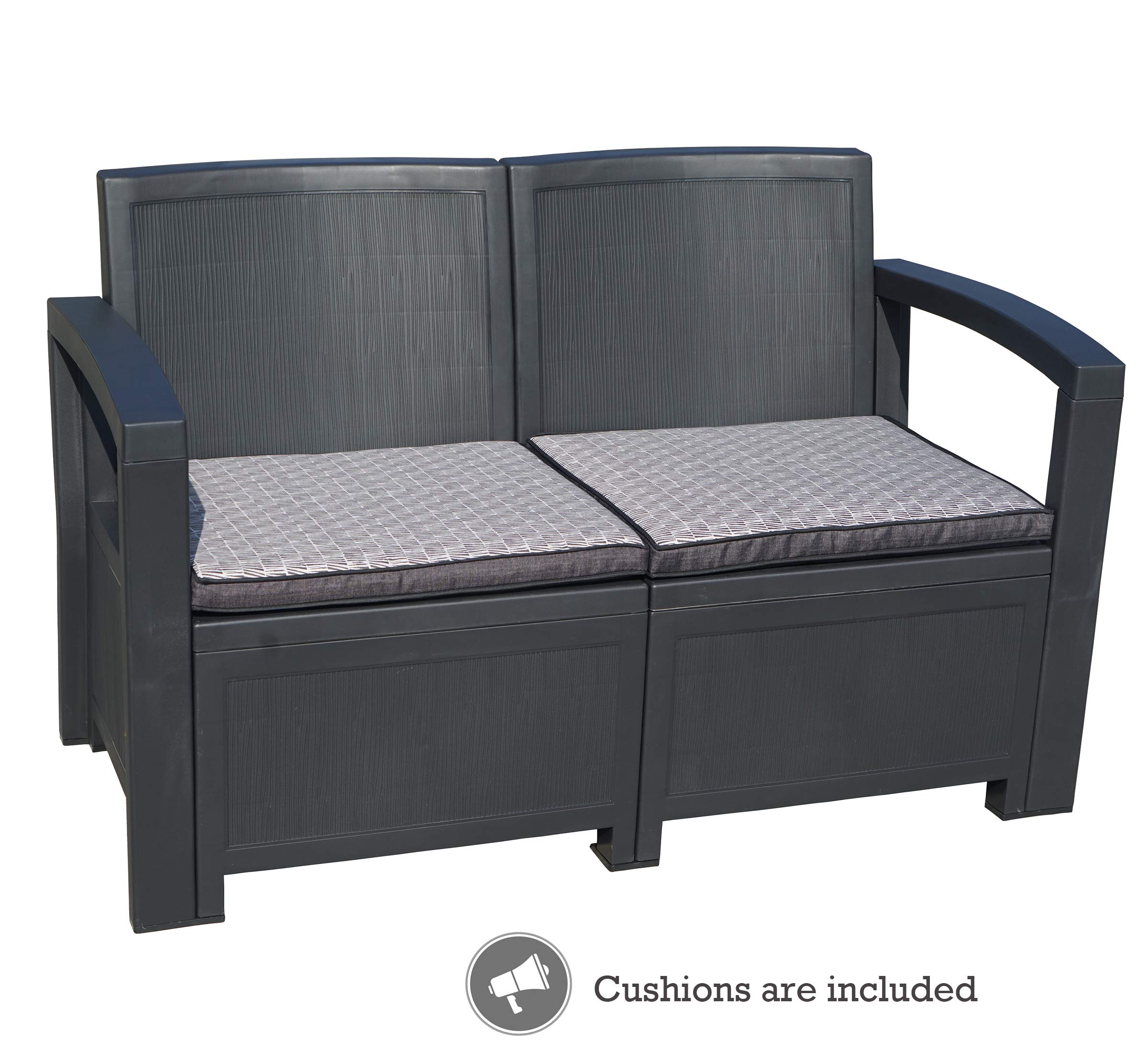 Kozyard New York 4-Piece All-Weather Outdoor Patio Furniture Set with Cushions - Perfect for Garden, Backyard, Porch or Living Room - Durable Conversation Set for Relaxing & Entertaining Outdoors