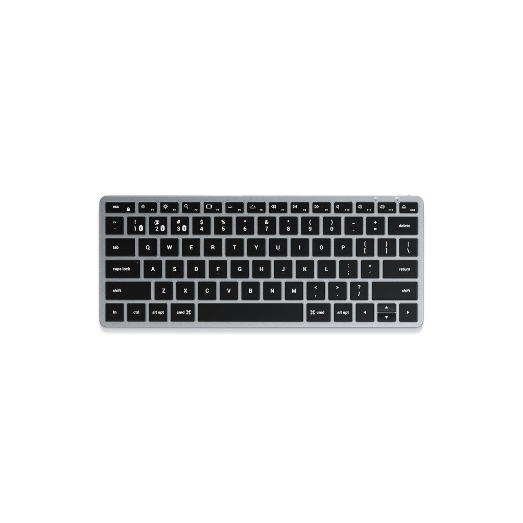Satechi Slim X1 Bluetooth Backlit Keyboard - Space Grey | Wireless Mechanical Keyboard for Mac, iPad, iPhone | Perfect for Home Office, Travel & Productivity