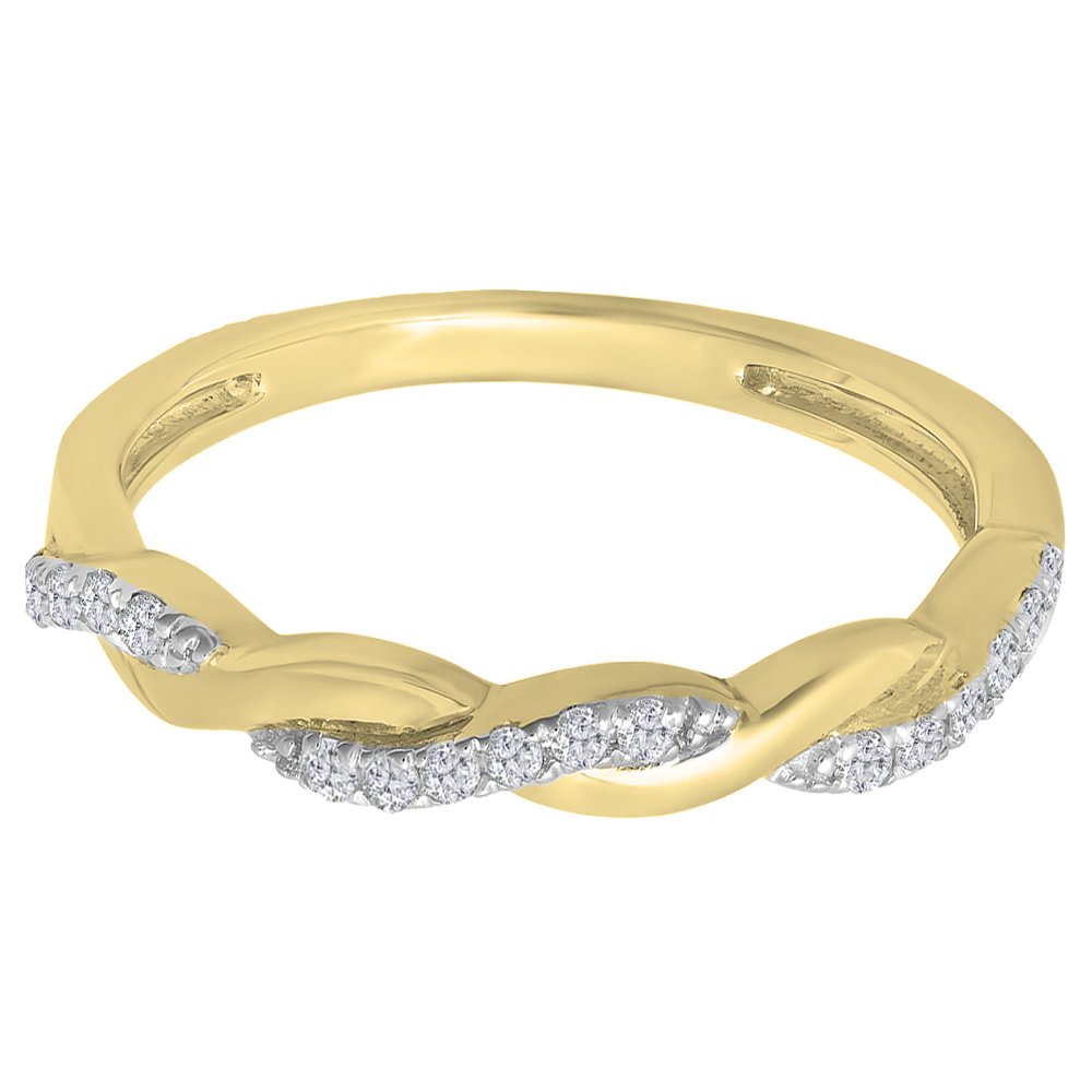 Dazzlingrock 14K White Gold Round Diamond Swirl Wedding Band for Women - 0.15 Cttw Stackable Ring, Solid White Gold Engagement Ring, Anniversary Gift for Her, Perfect for Bridal Sets & Special Occasions