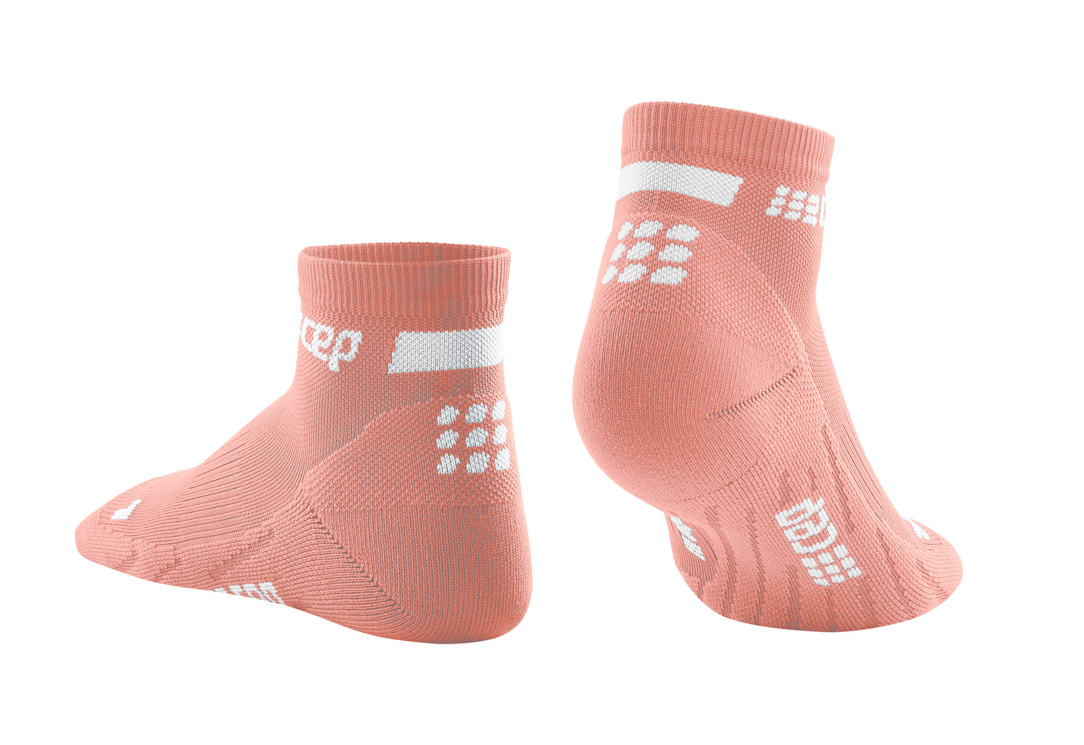 CEP Women's The Run Socks Low Cut V4 - Breathable Running Socks for Women, Arch Support & Cushioned Sole (Rose/White) - Perfect for Jogging, Gym Workouts & Everyday Comfort